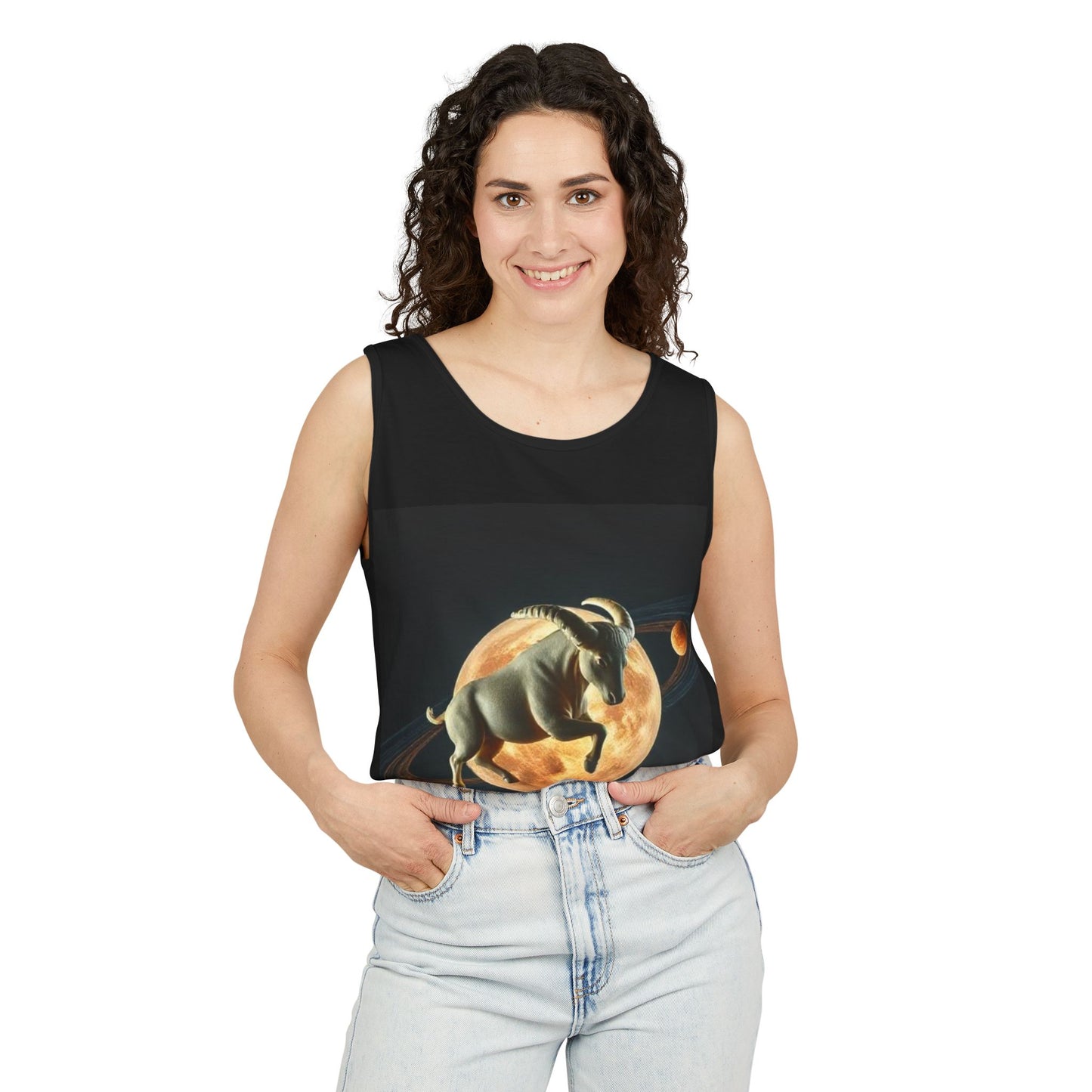 Unisex Garment-Dyed, Tank Top, Taurus Design, Planet Animal, 100% US cotton