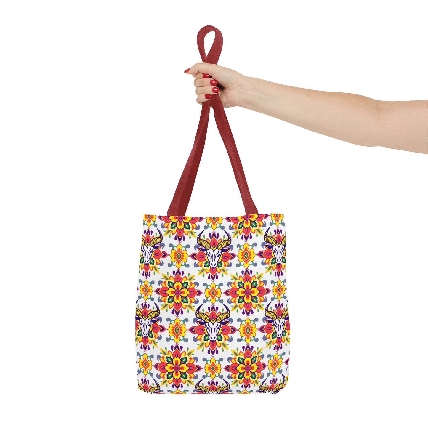 Tote Bag (AOP), Taurus, Zodiac, Flower Pattern