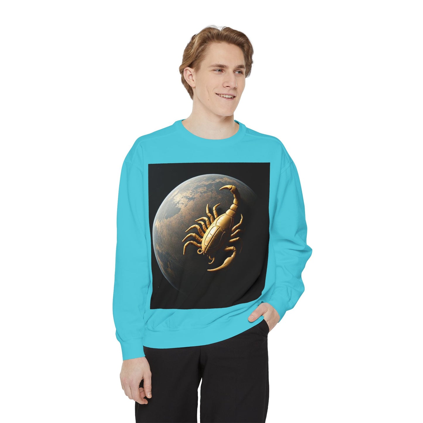 Garment-Dyed Sweatshirt, Unisex, Space Animal Design v1, Scorpio
