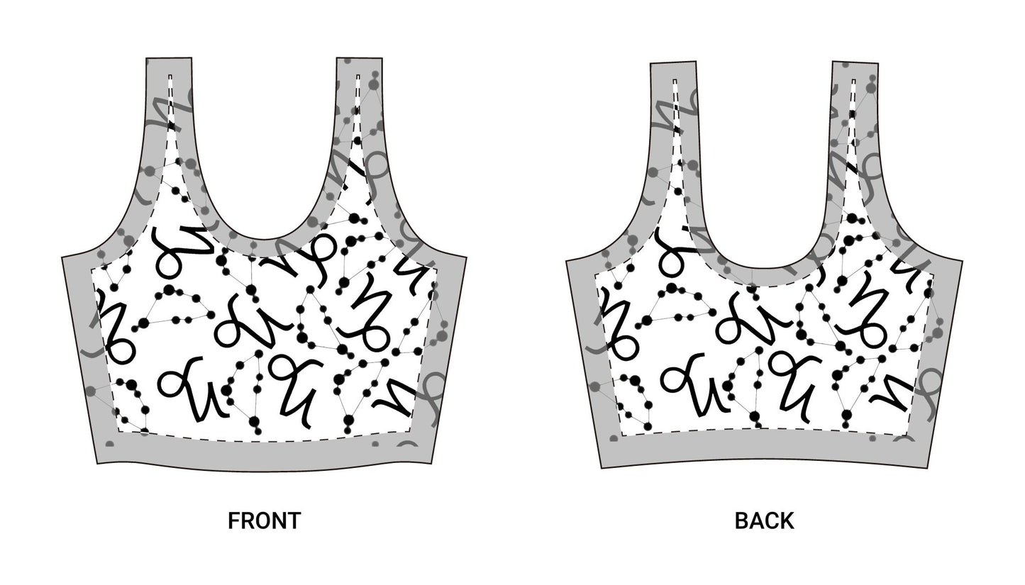 Polyester Sports Bra Capricorn Zodiac Sign (AOP)