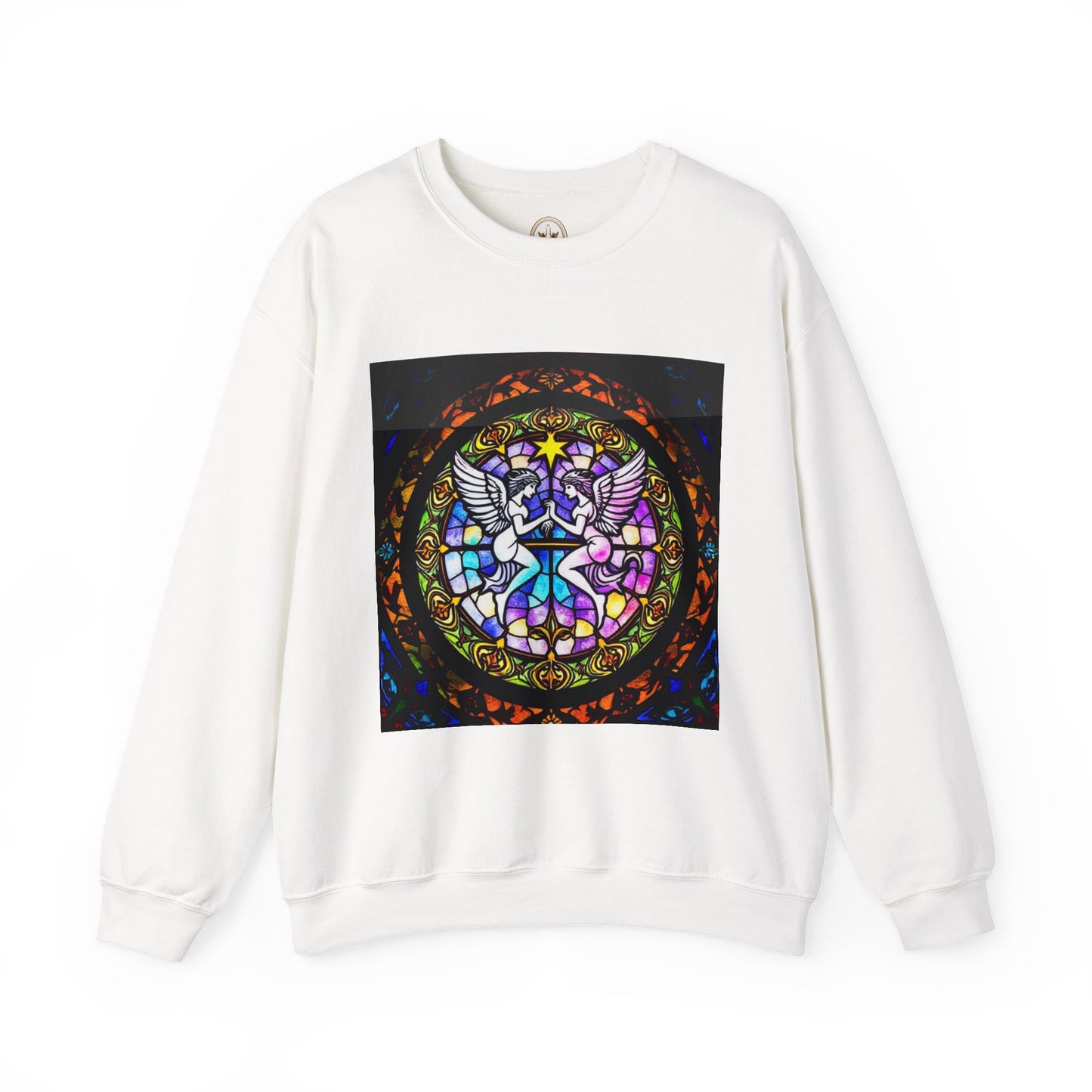 Unisex Heavy Blend™ Crewneck Sweatshirt, Glass 1, Gemini Zodiac Design