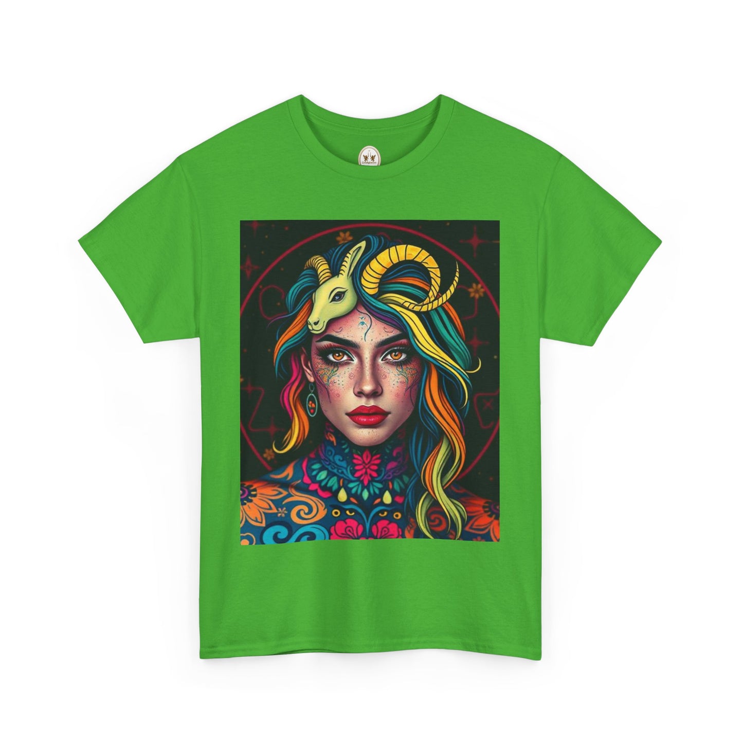 Unisex Heavy Cotton T-Shirt, Capricorn, Zodiac v2, Sexy Art