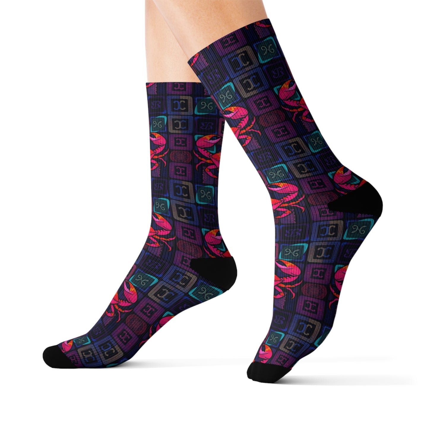 Sublimation Socks, Cancer, Zodiac v1, Shapes Pattern