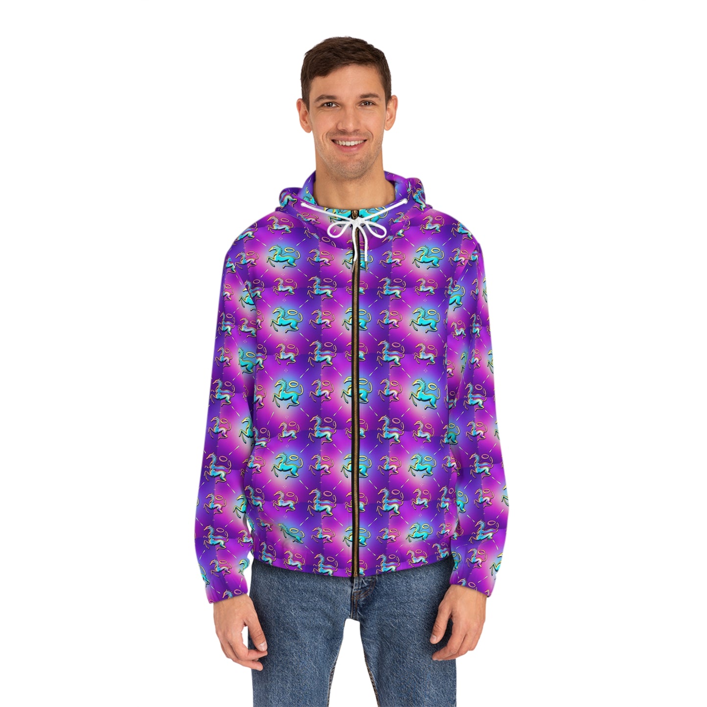 Full-Zip Hoodie (AOP), Aquarius, Zodiac, Pattern
