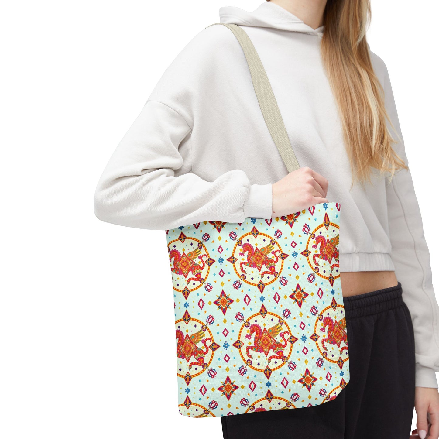 Tote Bag (AOP), Aquarius, Zodiac v1, Jewel Pattern