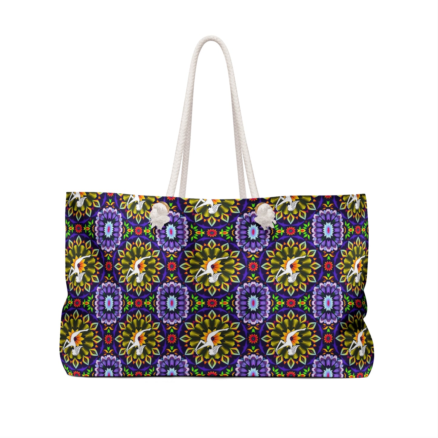 Weekender Bag, Sagittarius, Zodiac v1, Flower Pattern