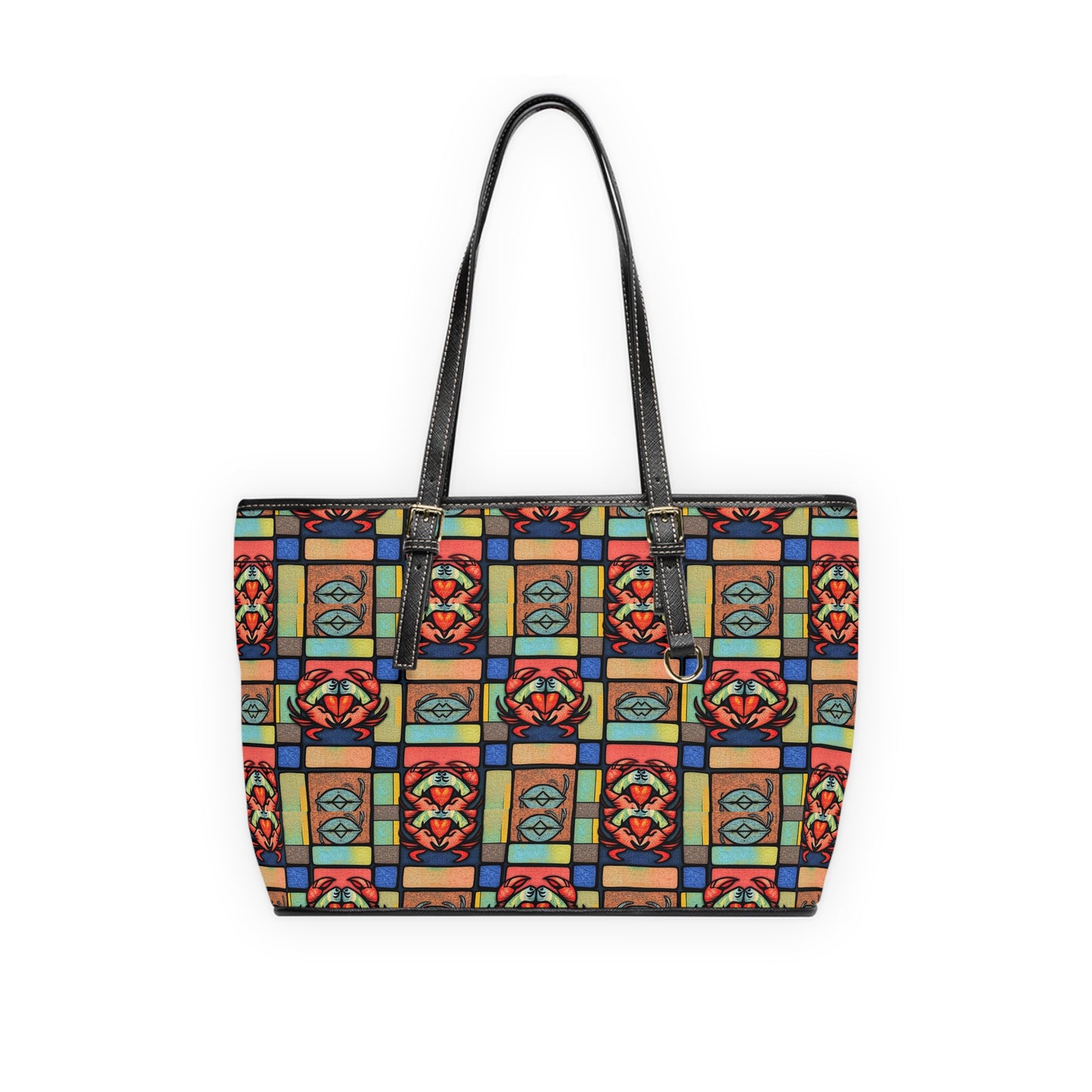 Leather Shoulder Bag, Cancer, Zodiac, Shapes Pattern