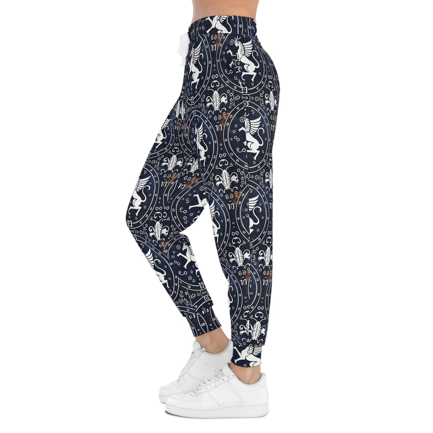 Athletic Joggers, Zodiac Design, Pattern v1, Virgo, AOP