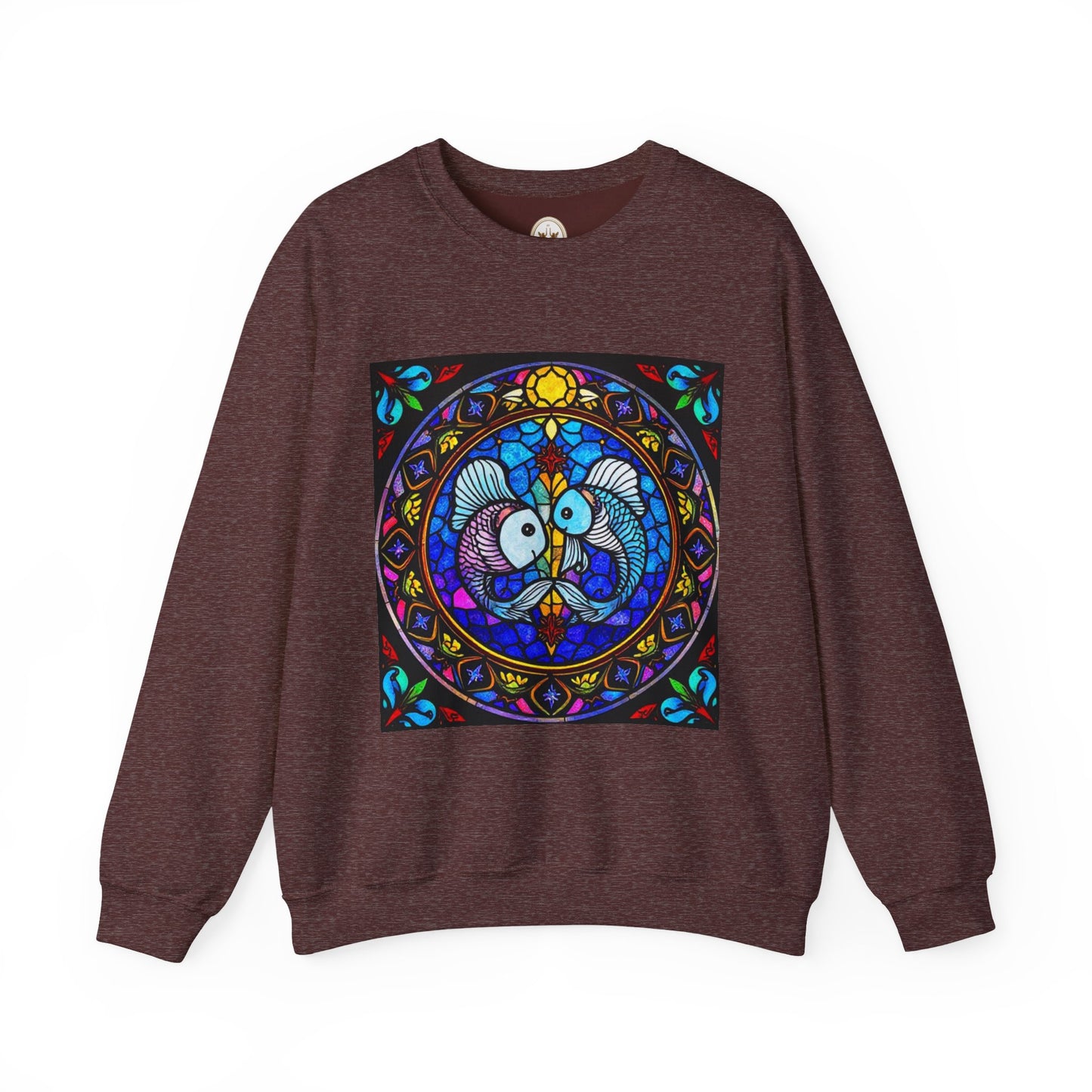 Unisex Heavy Blend™ Crewneck Sweatshirt, Glass, Pisces Zodiac Design