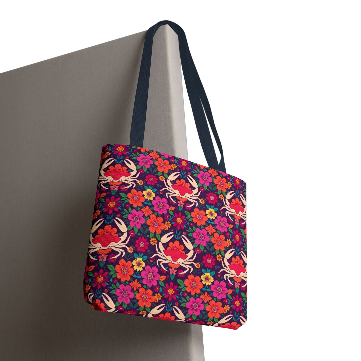 Tote Bag, (AOP), Cancer, Zodiac v5, Flower Pattern