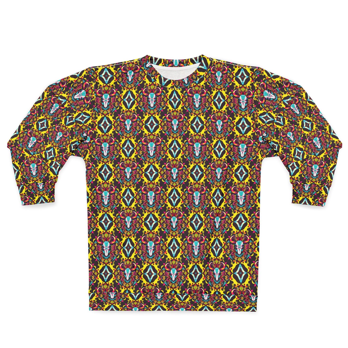 Unisex Sweatshirt (AOP), Taurus, Zodiac v4, Jewel Pattern