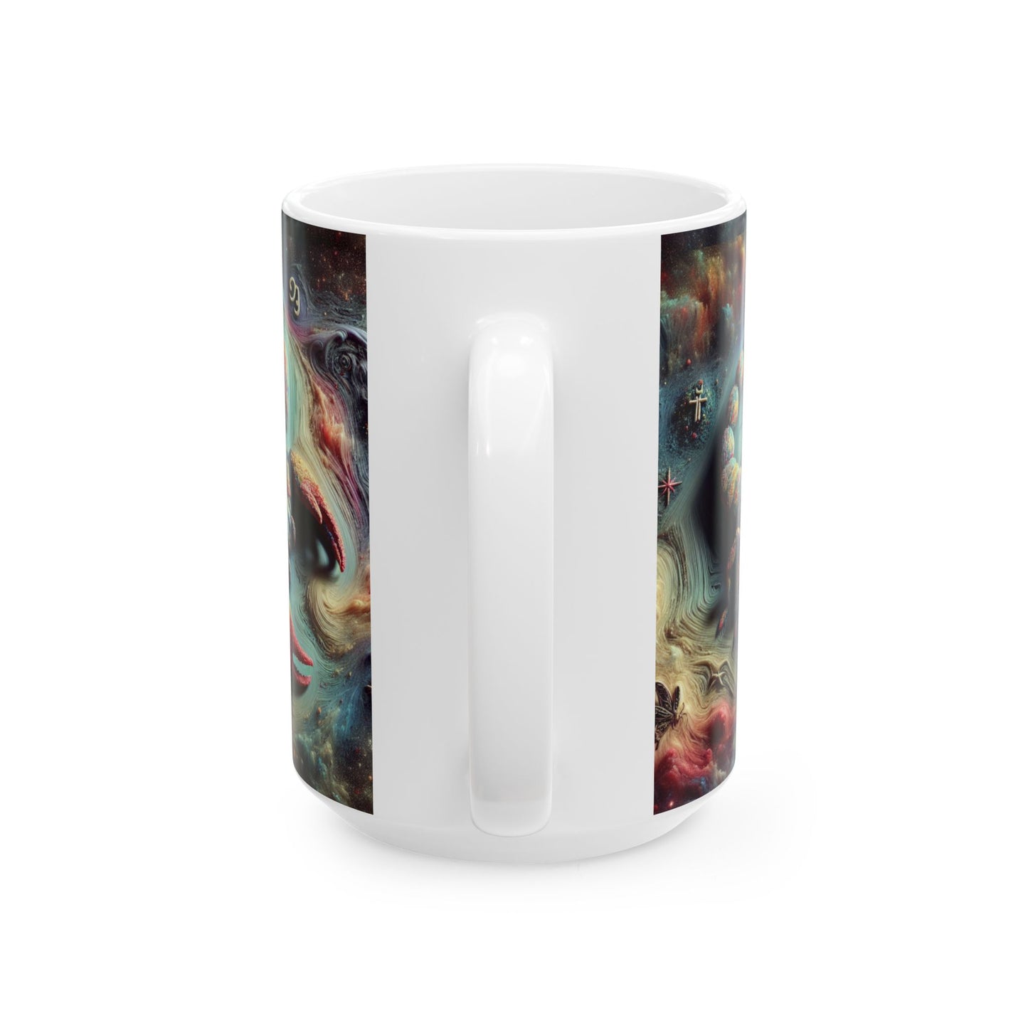 Ceramic Mug, (11oz, 15oz), Ceramic Coffee Mug, Trippy Scorpion, Scorpio Zodiac Design