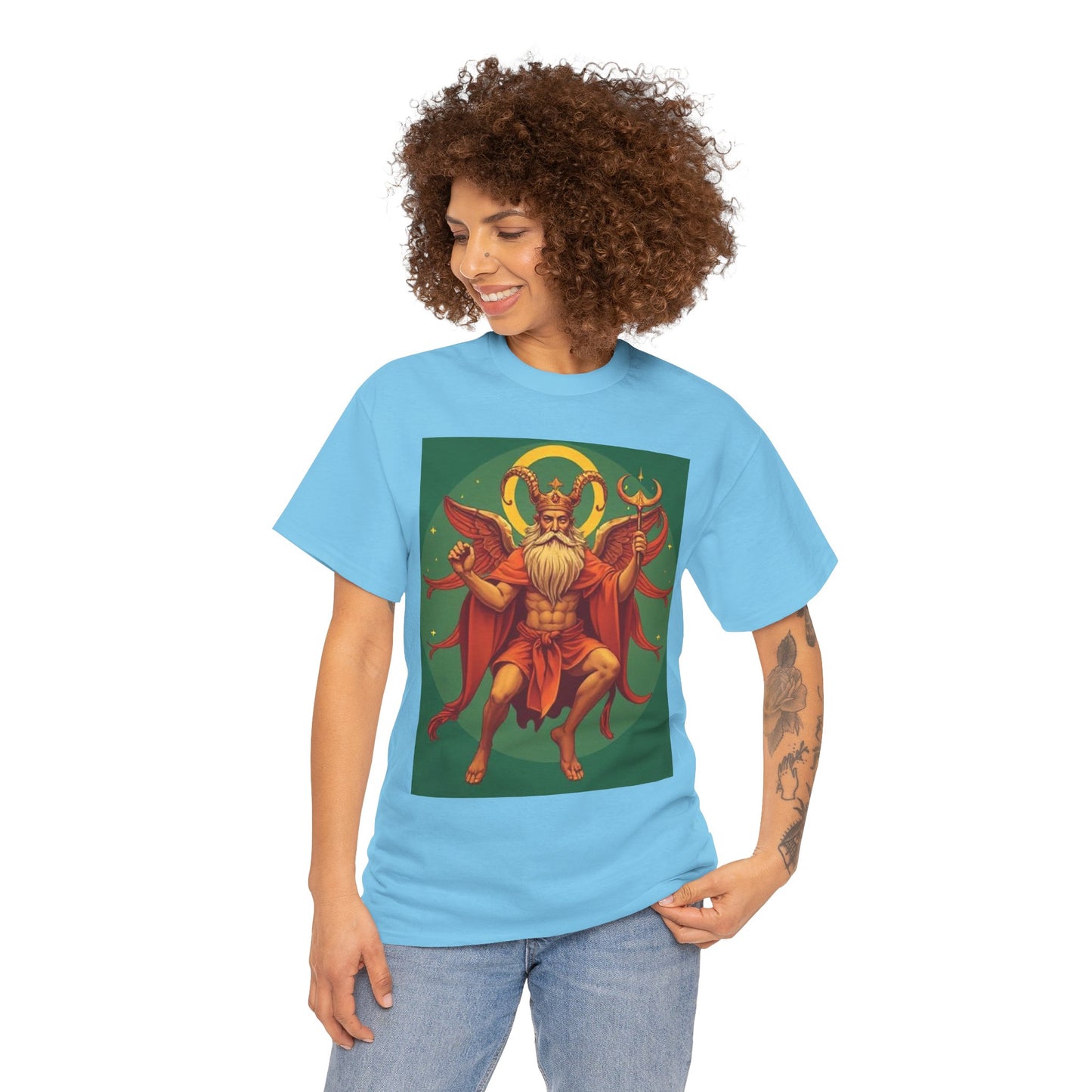 Unisex Heavy Cotton T-Shirt, Aries God, Zodiac Design