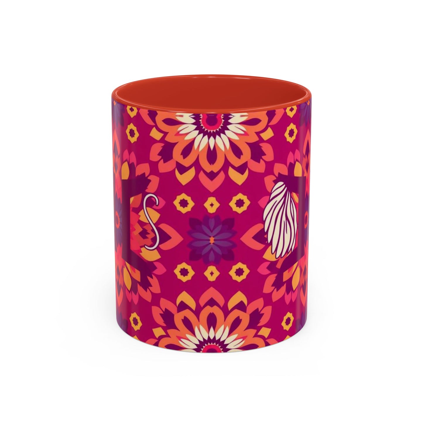 Accent Coffee Mug, Gemini, Zodiac v1, Flower Pattern, (11, 15oz)