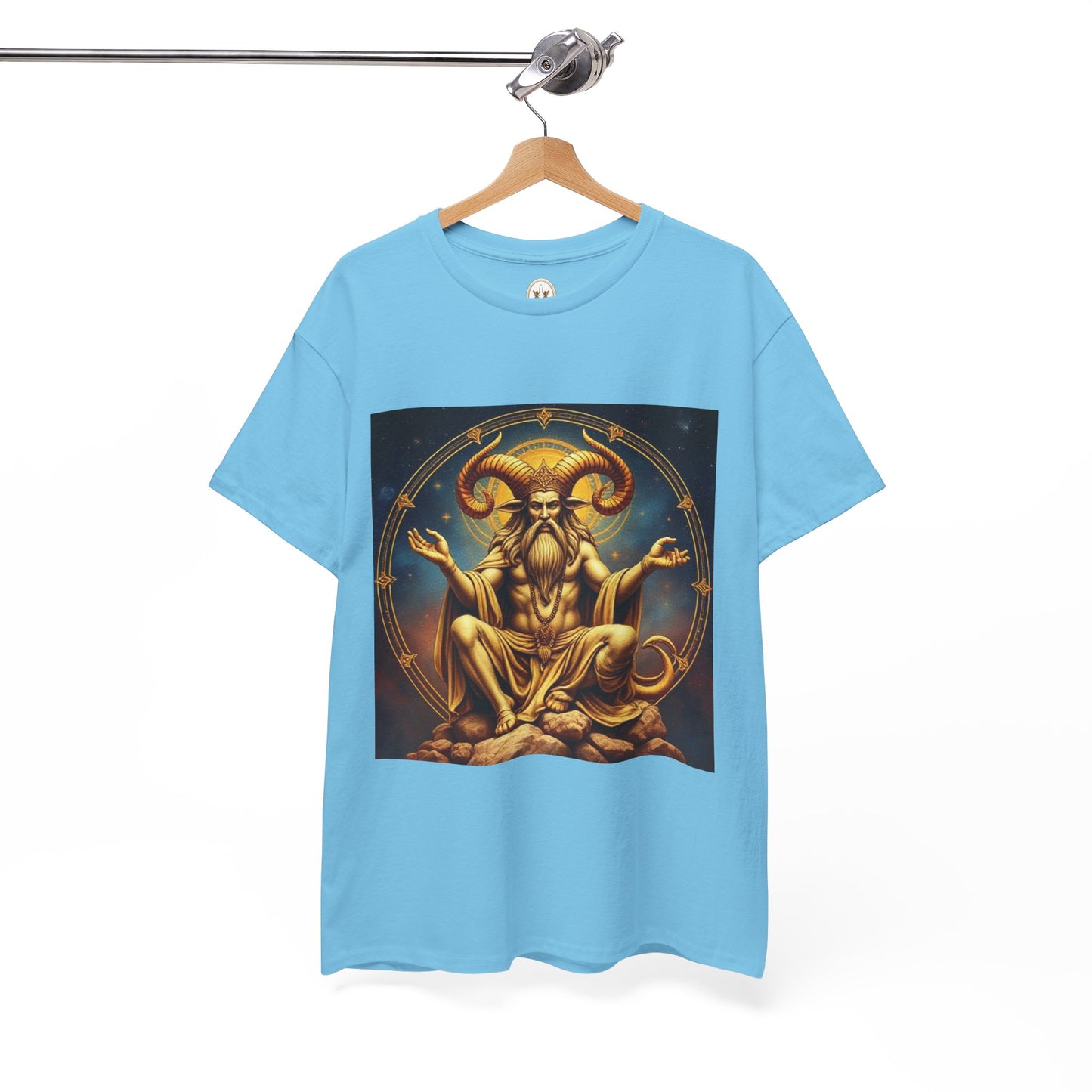 Unisex Heavy Cotton T-Shirt, On The Throne, Taurus Zodiac Design