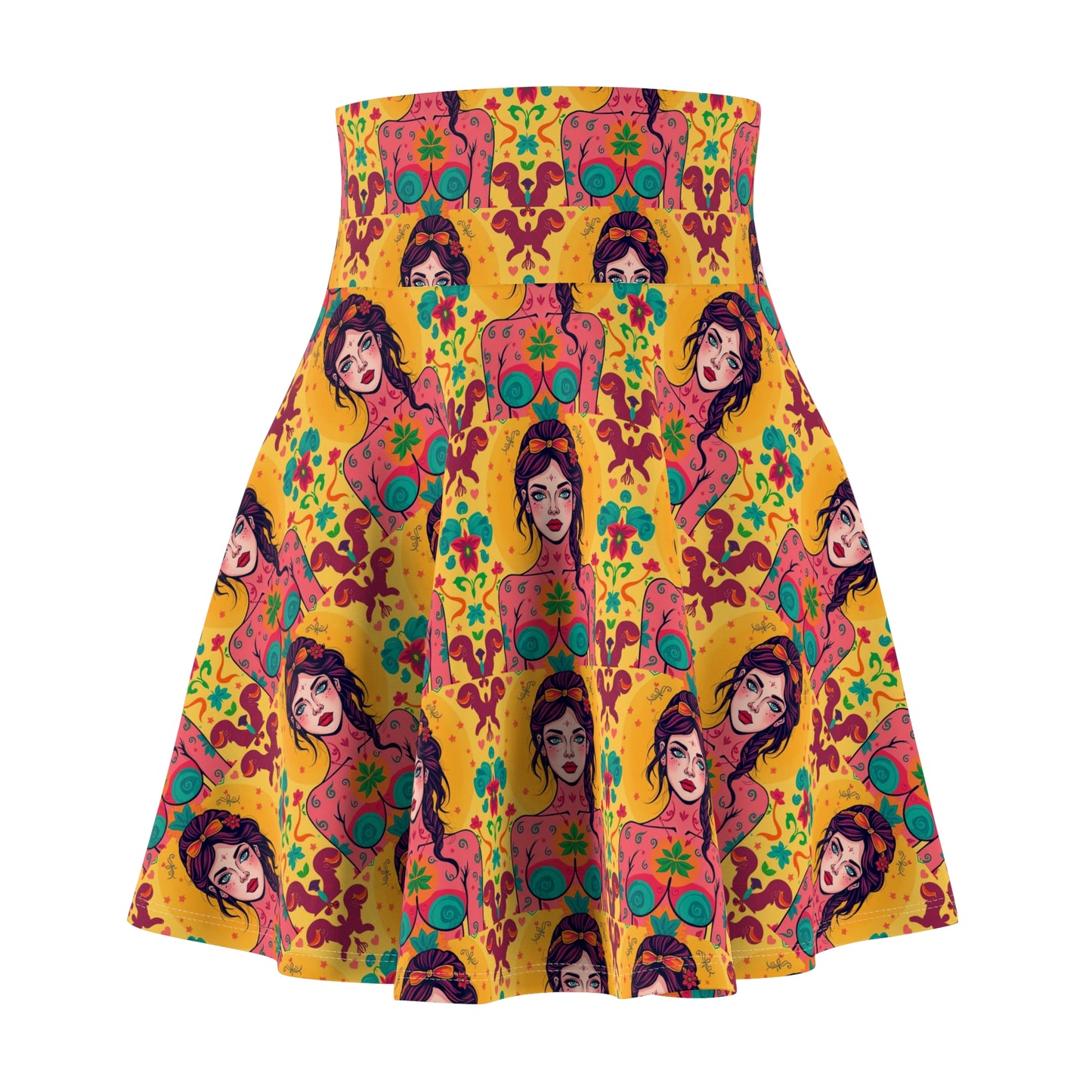Women's Skater Skirt, (AOP), Virgo, Zodiac v1, Sexy Pattern
