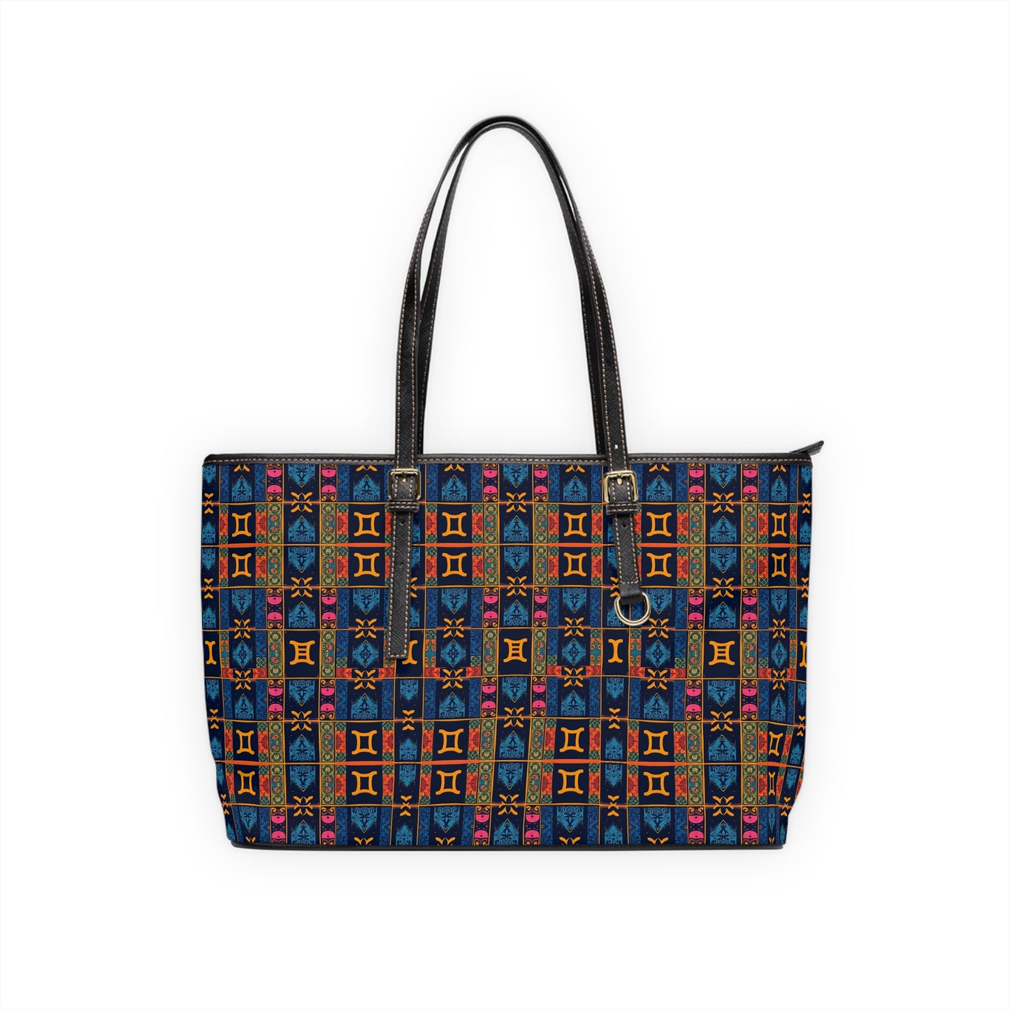 Leather Shoulder Bag, Gemini, Zodiac, Shapes Pattern