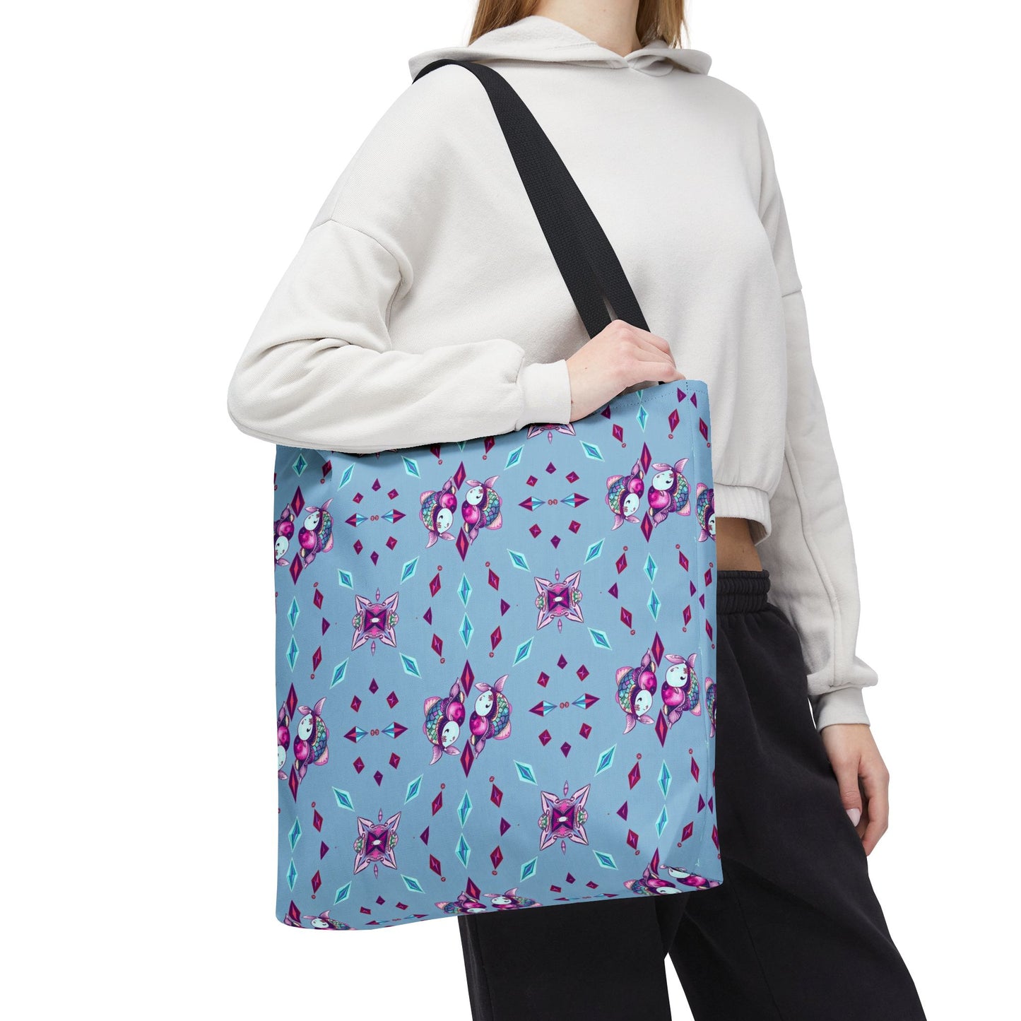 Tote Bag (AOP), Pisces, Zodiac v1, Jewel Pattern