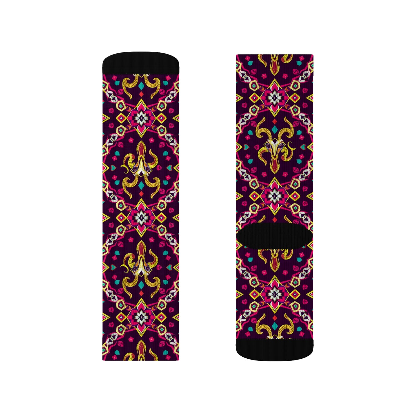 Sublimation Socks, Capricorn, Zodiac, Jewel Pattern