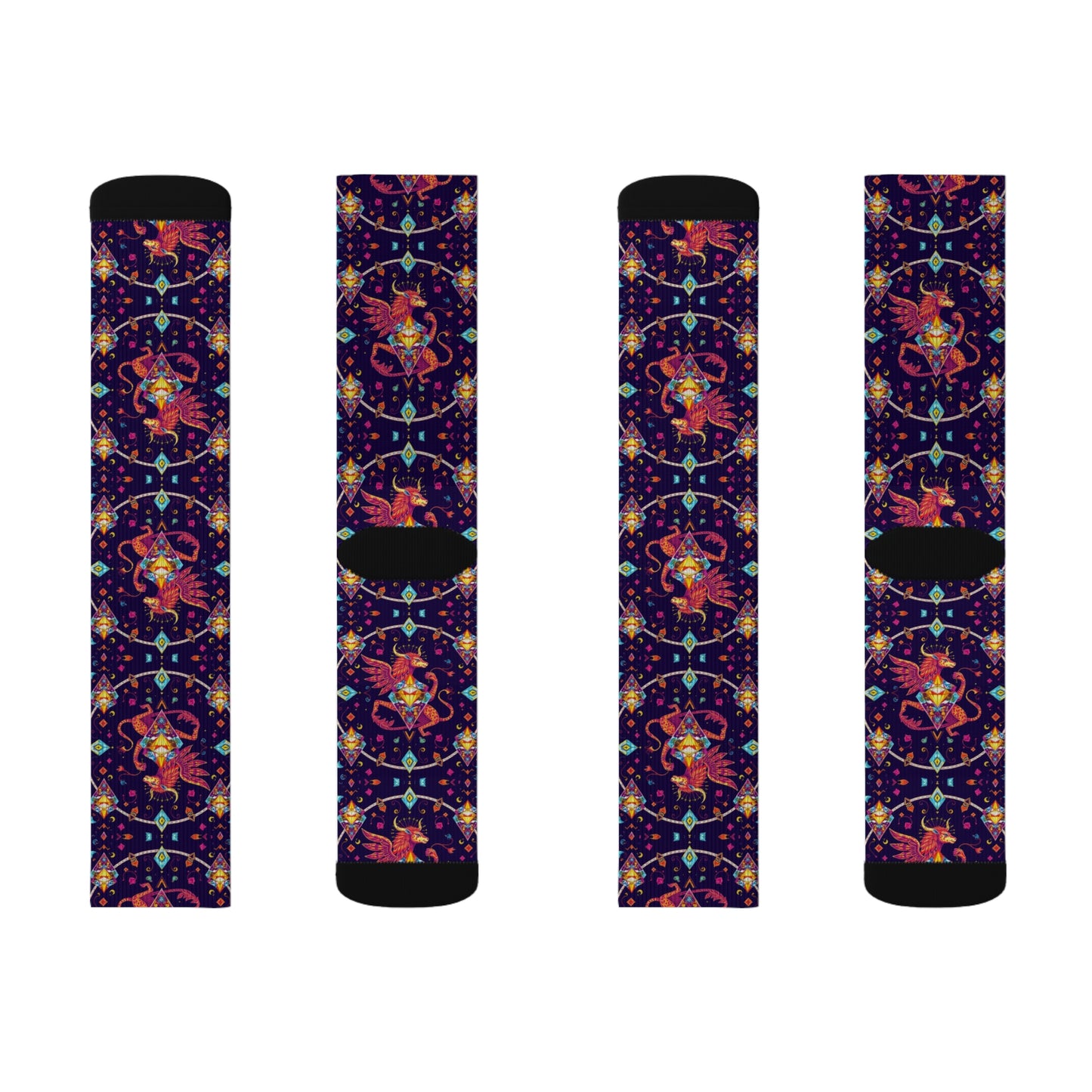 Sublimation Socks, Virgo, Zodiac, Jewel Pattern