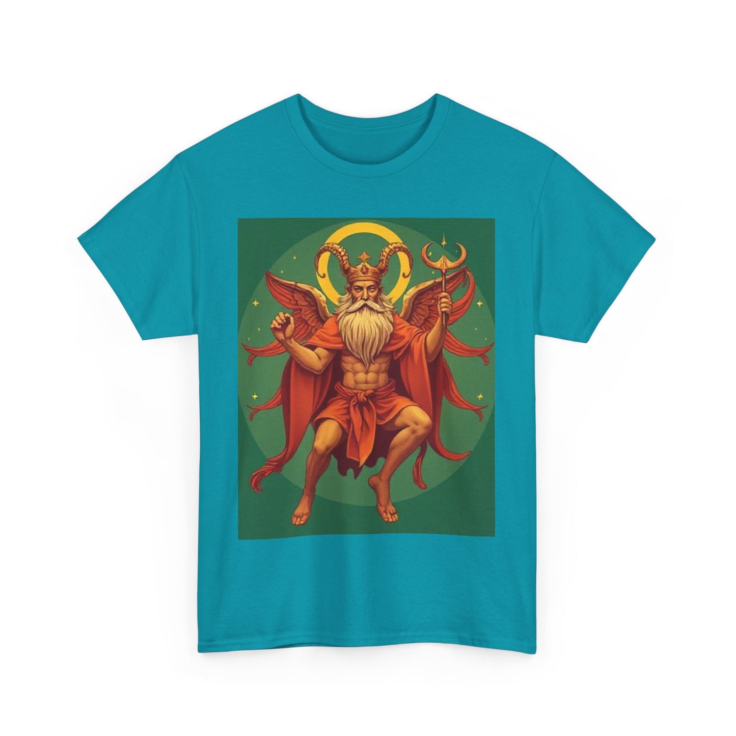 Unisex Heavy Cotton T-Shirt, Aries God 1v, Zodiac Design