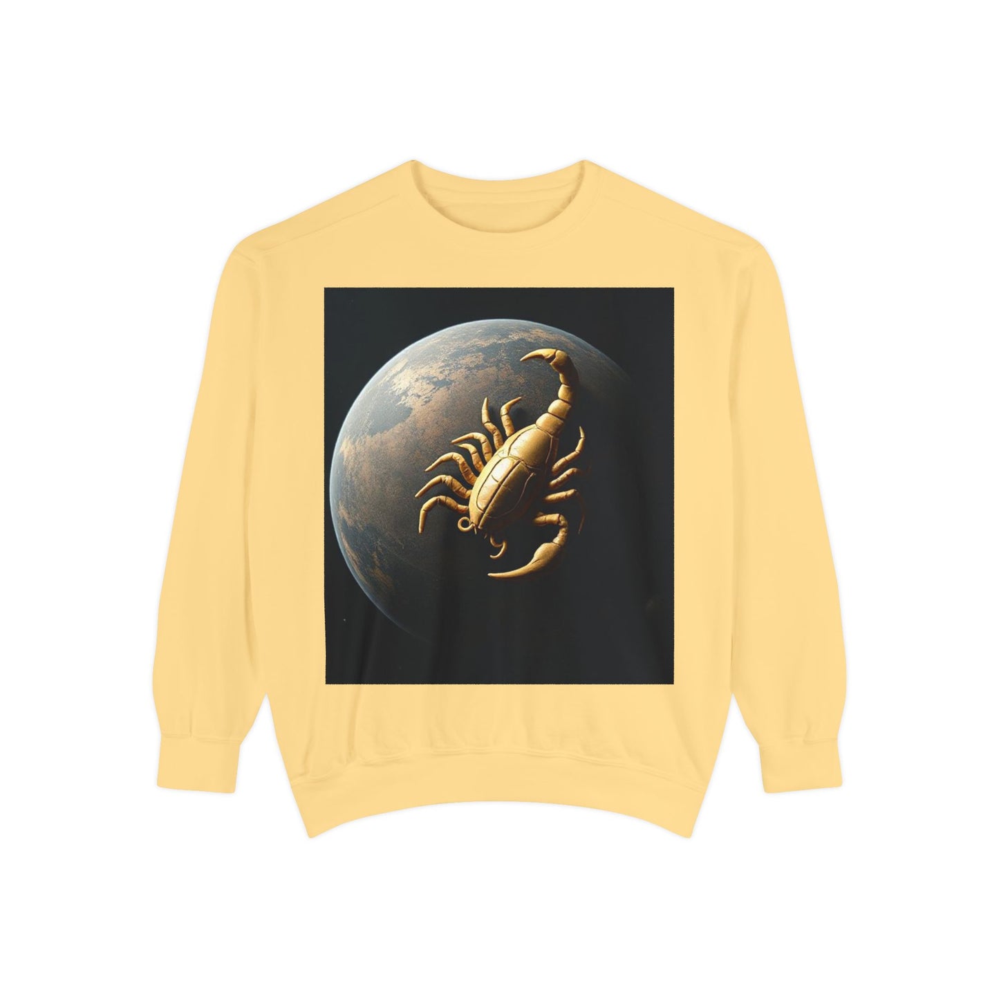 Garment-Dyed Sweatshirt, Unisex, Space Animal Design v1, Scorpio