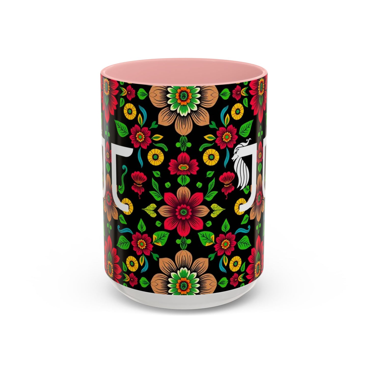 Accent Coffee Mug, Gemini, Zodiac v4, Flower Pattern, (11, 15oz)