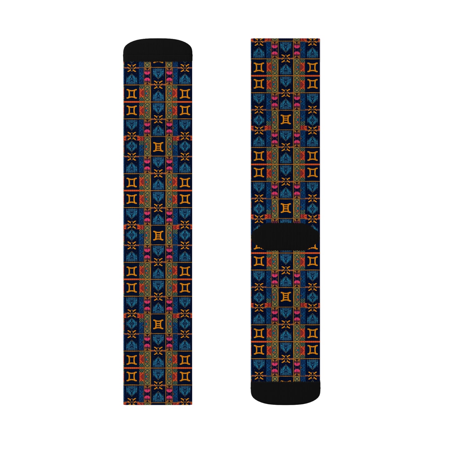 Sublimation Socks, Gemini, Zodiac v2, Shapes Pattern