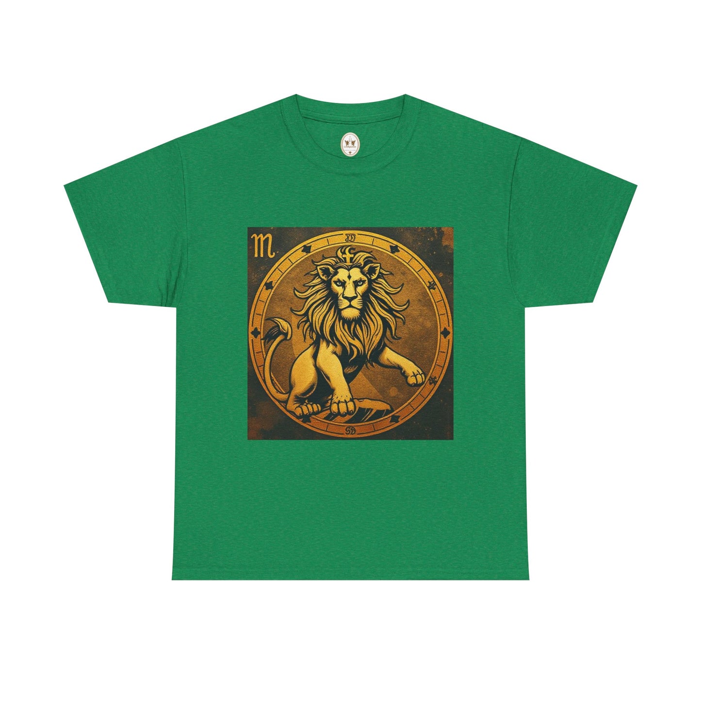 Unisex Heavy Cotton T-Shirt, Gold Lion, Leo Zodiac Design