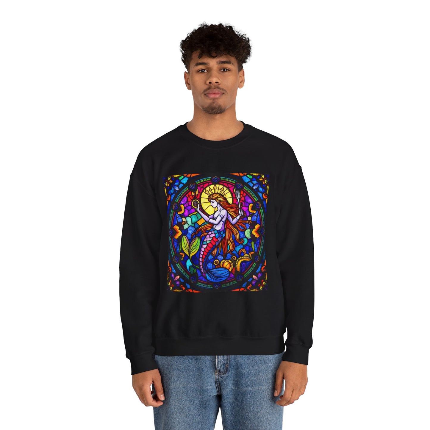 Unisex Heavy Blend™ Crewneck Sweatshirt, Glass 1, Aquarius Zodiac Design