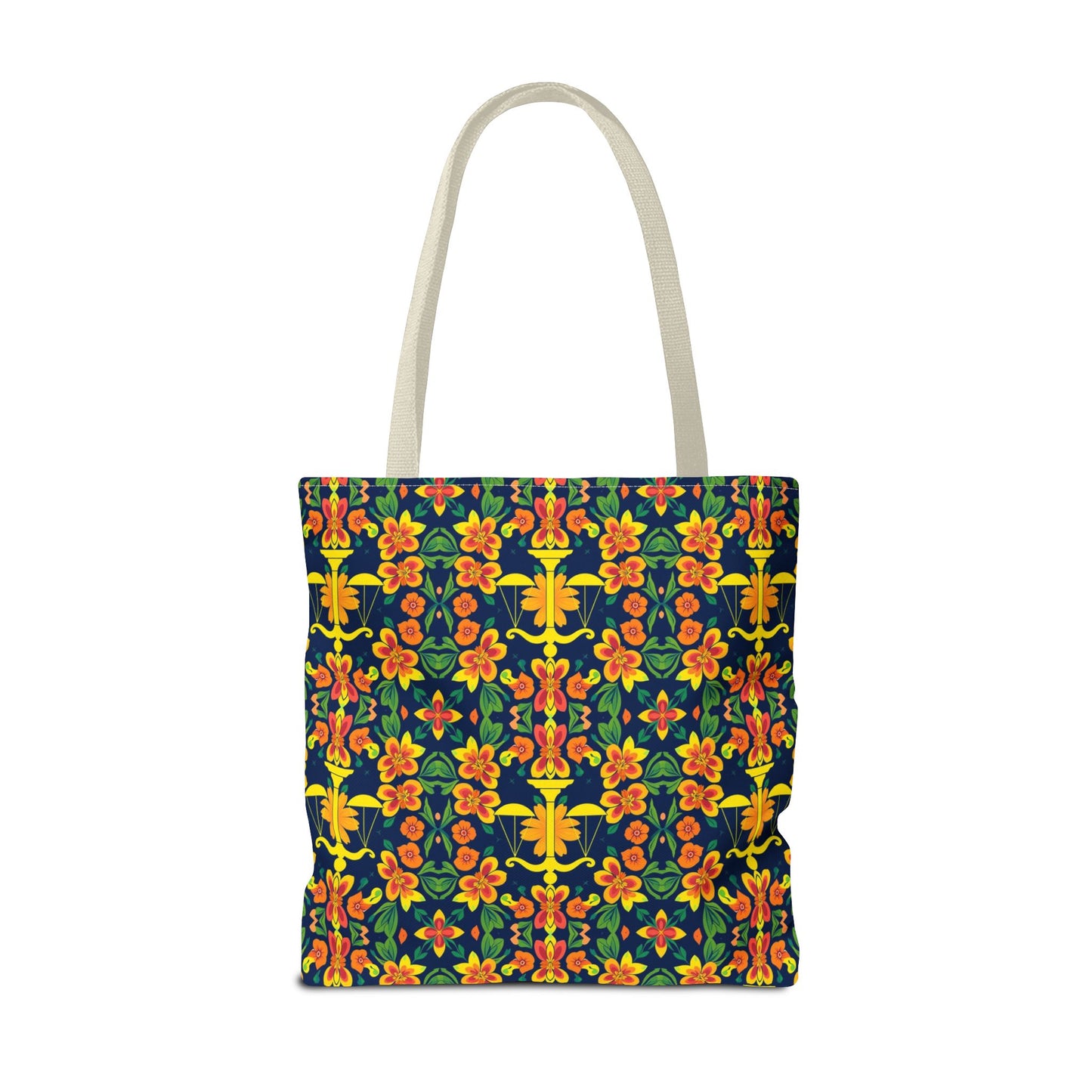 Tote Bag, (AOP), Libra, Zodiac v3, Flower Pattern