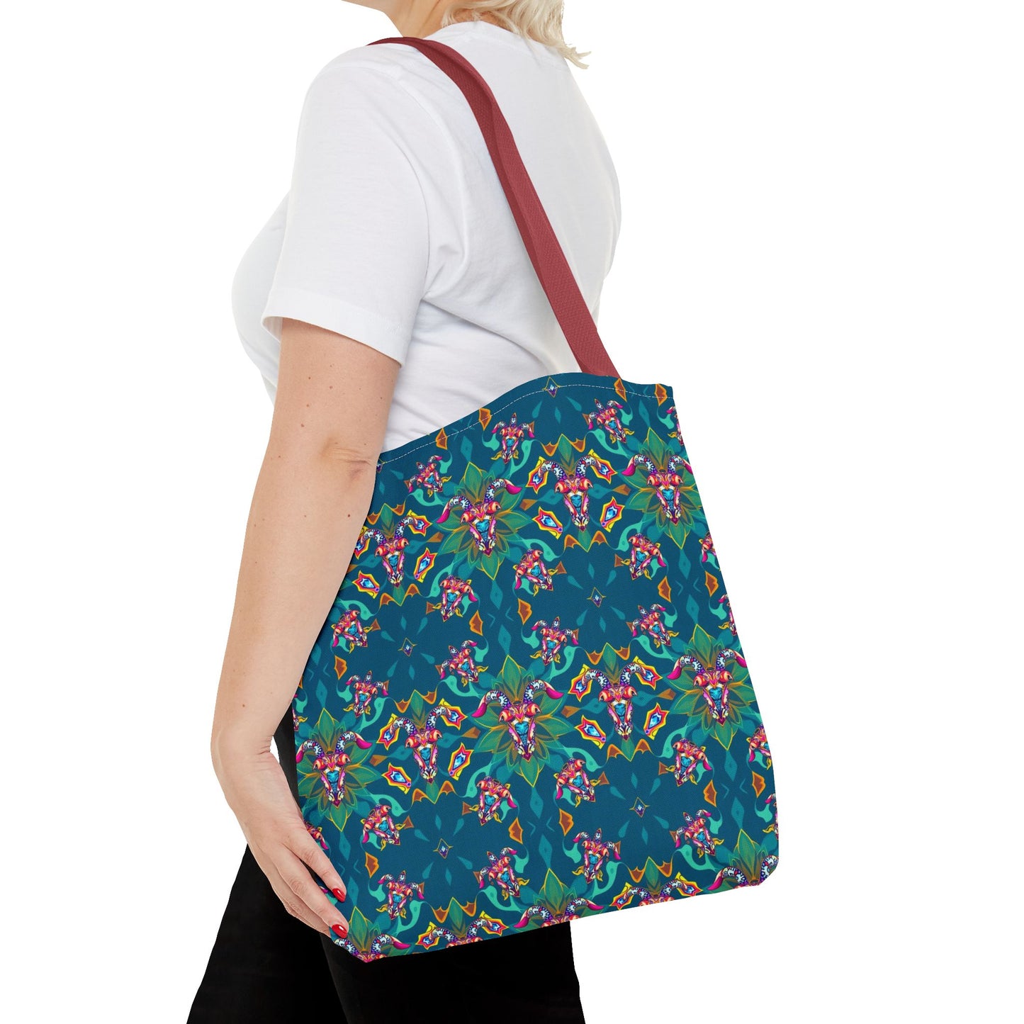 Tote Bag (AOP), Taurus, Zodiac v1, Jewel Pattern