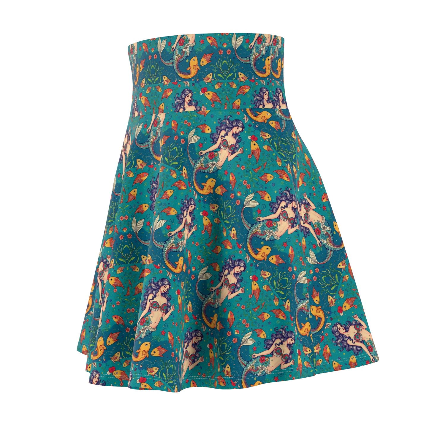 Women's Skater Skirt, (AOP), Pisces, Zodiac v1, Sexy Pattern