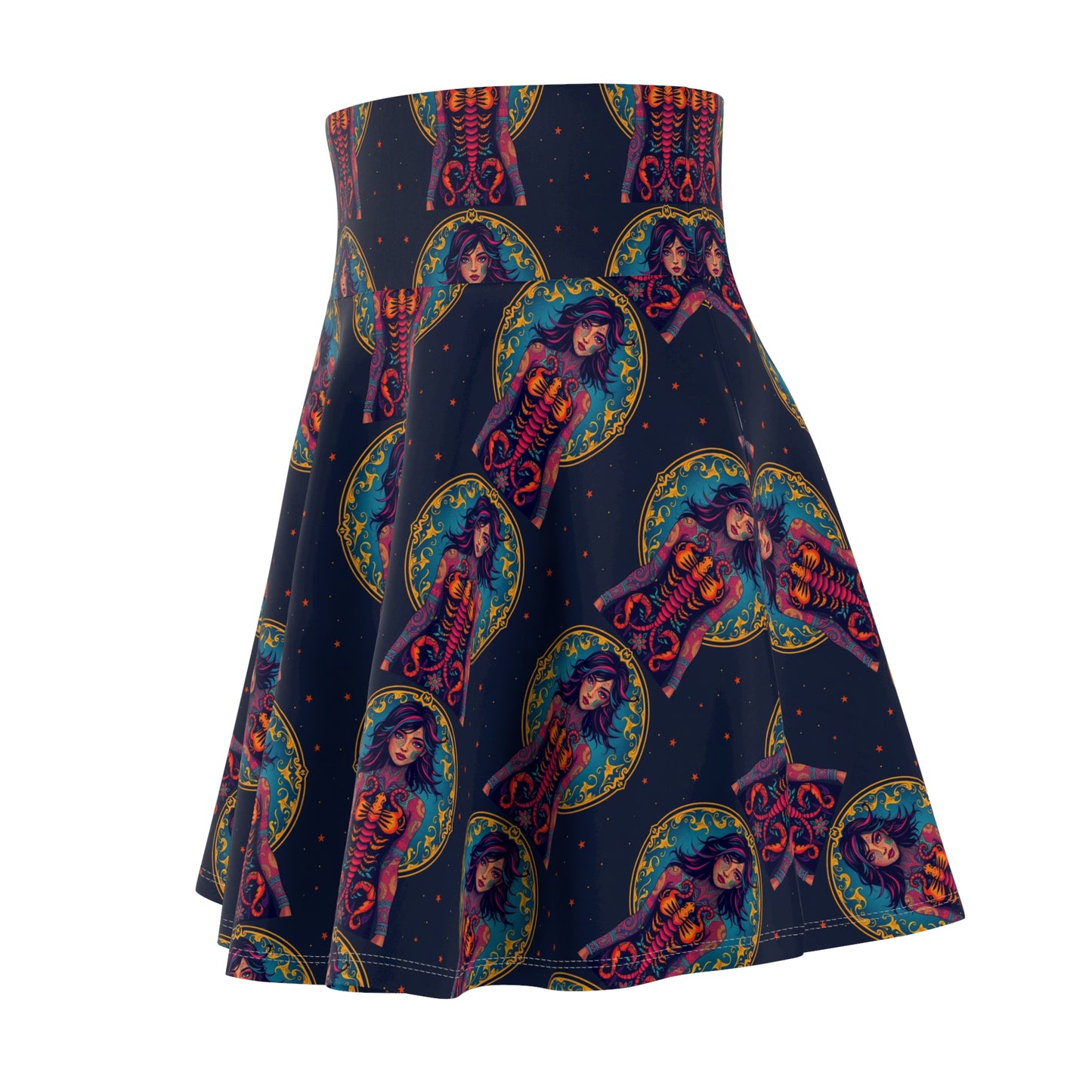 Women's Skater Skirt, (AOP), Scorpio, Zodiac, Sexy Pattern