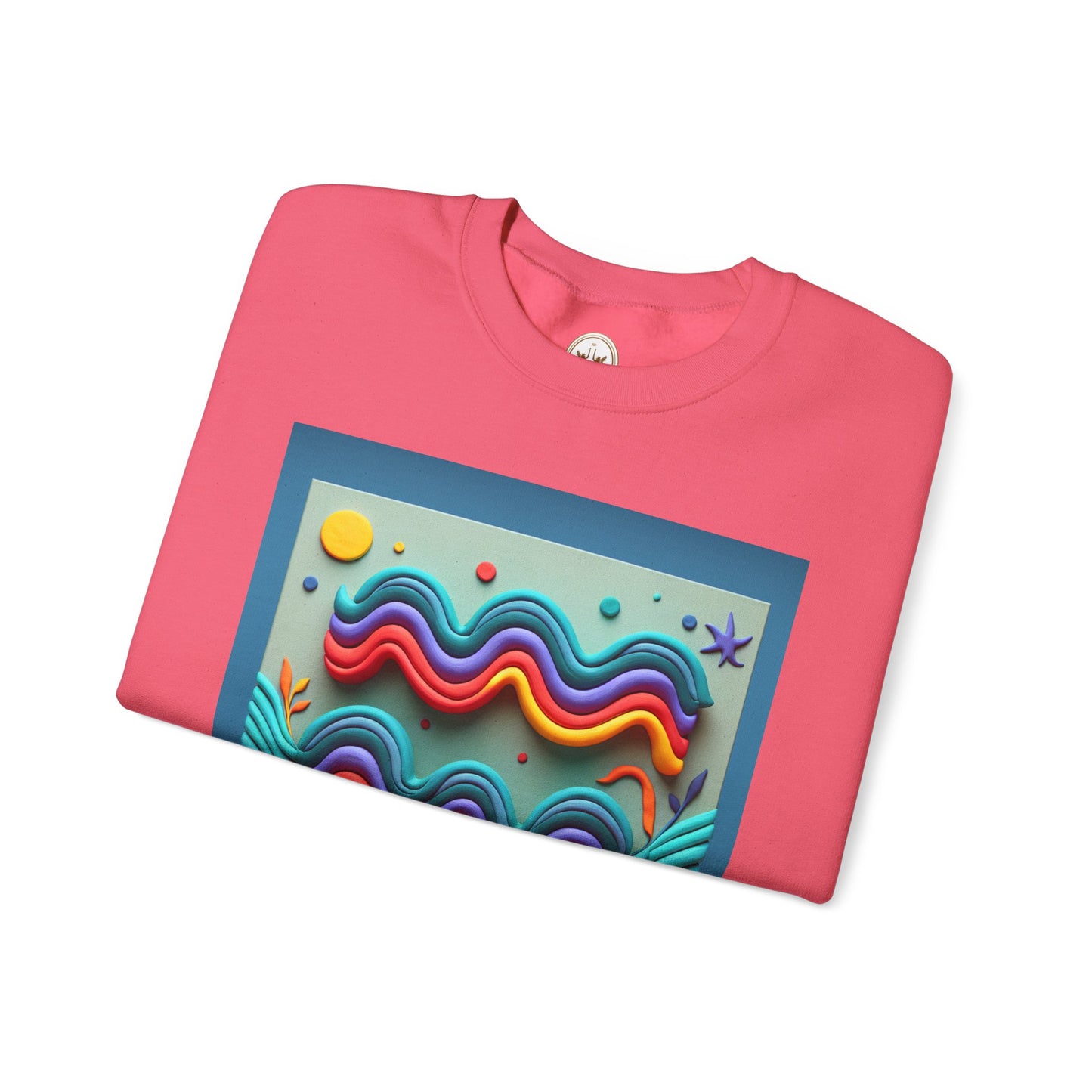 Unisex Heavy Blend™ Crewneck Sweatshirt, Water Painting, Aquarius Zodiac Design