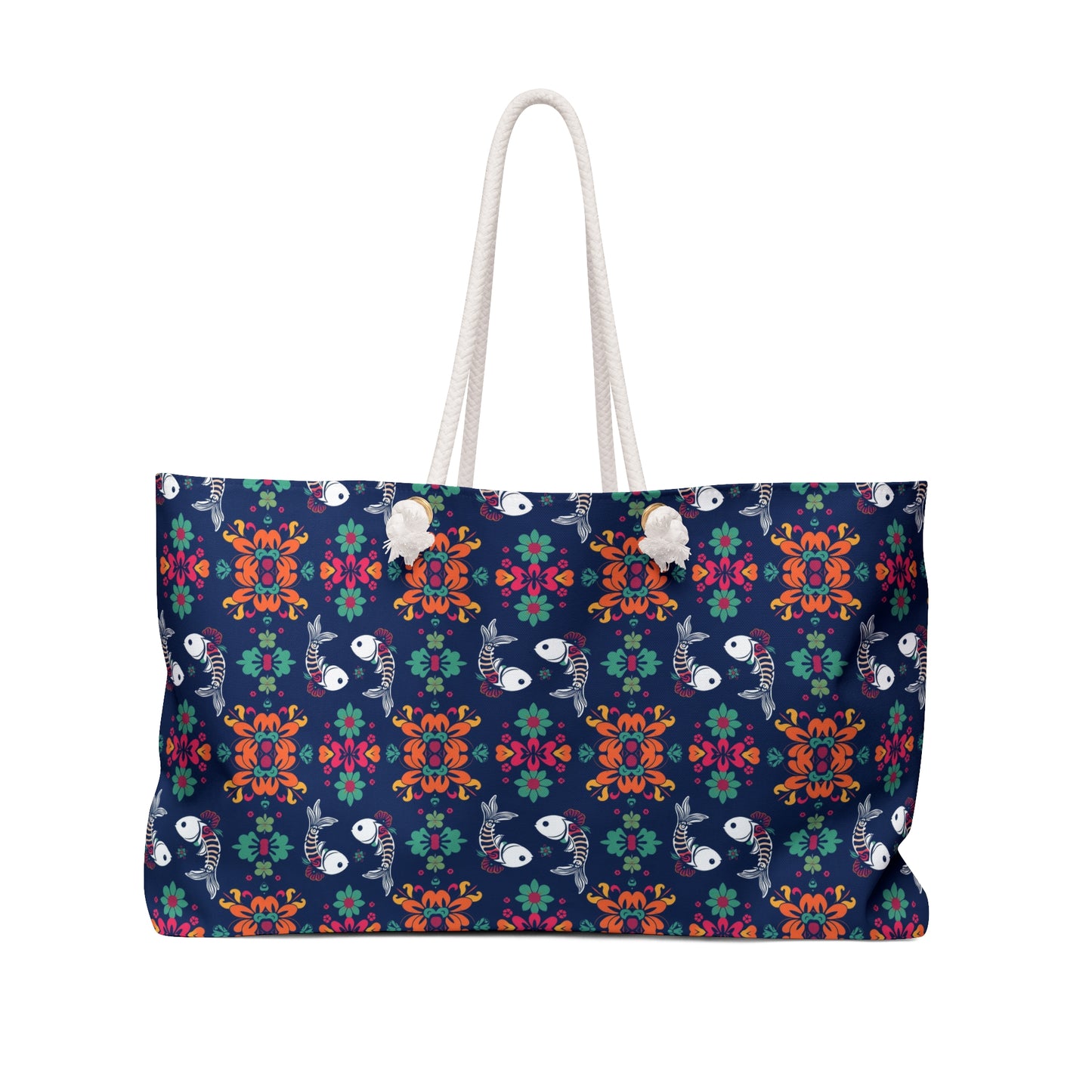 Weekender Bag, Pisces, Zodiac, Flower Pattern