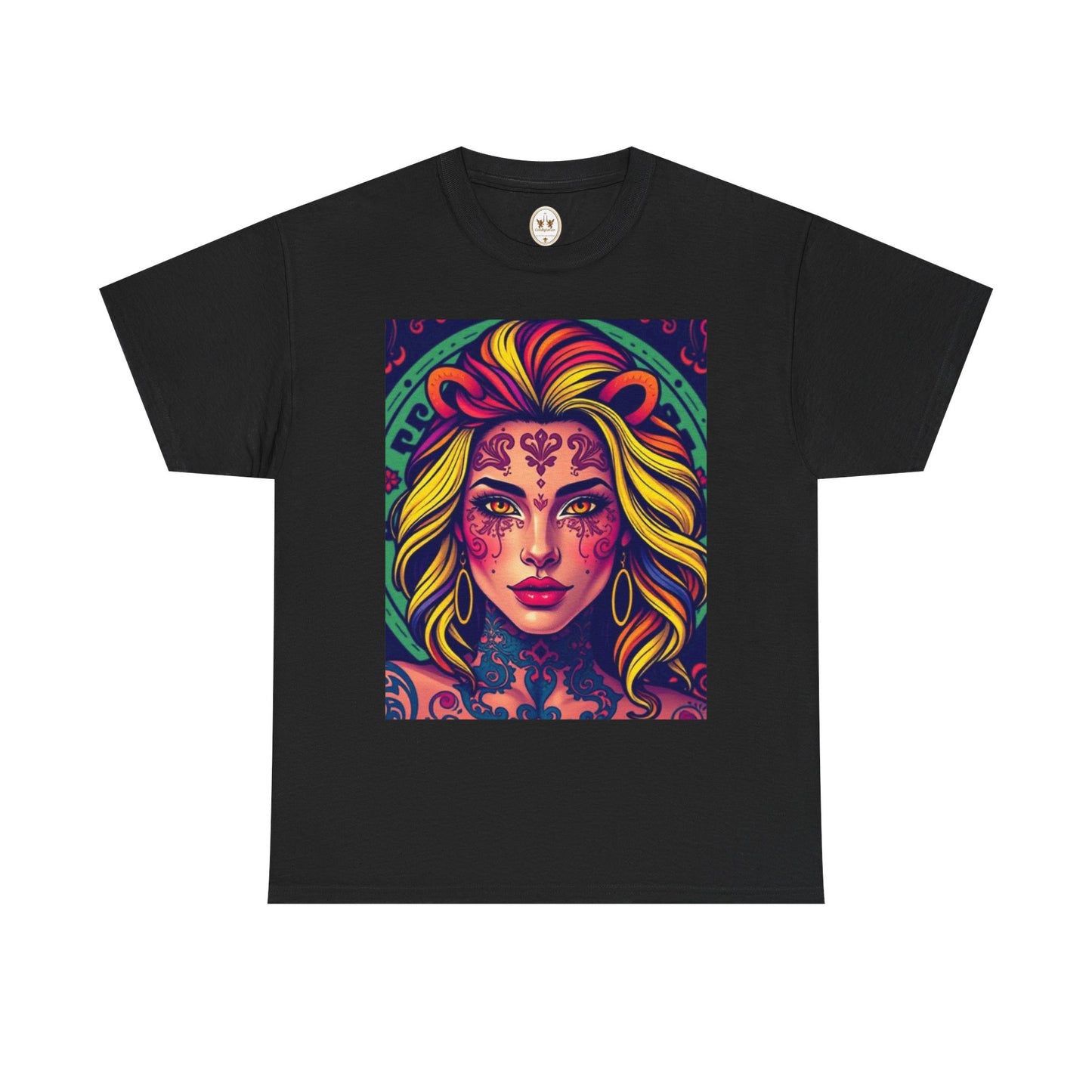 Unisex Heavy Cotton T-Shirt, Leo, Zodiac v1, Sexy Art