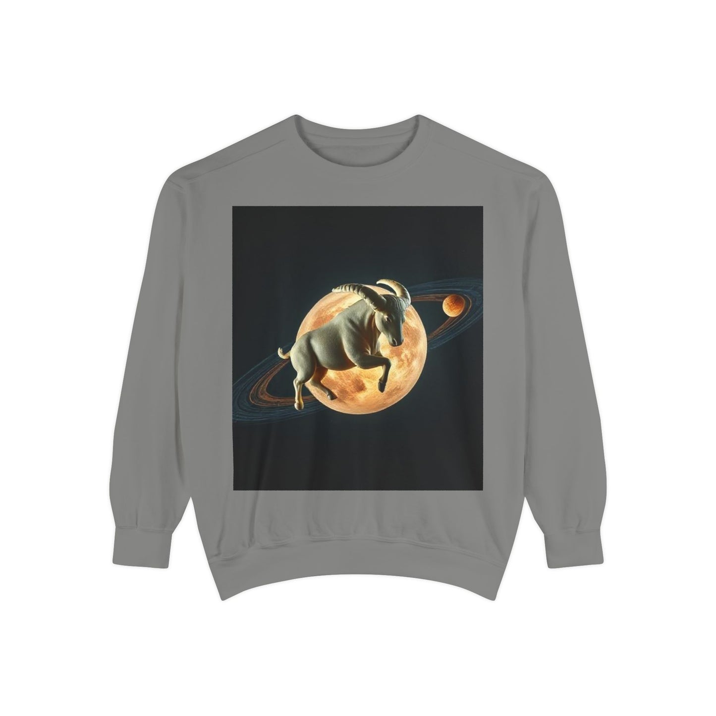 Garment-Dyed Sweatshirt, Unisex, Space Animal Design v1, Taurus