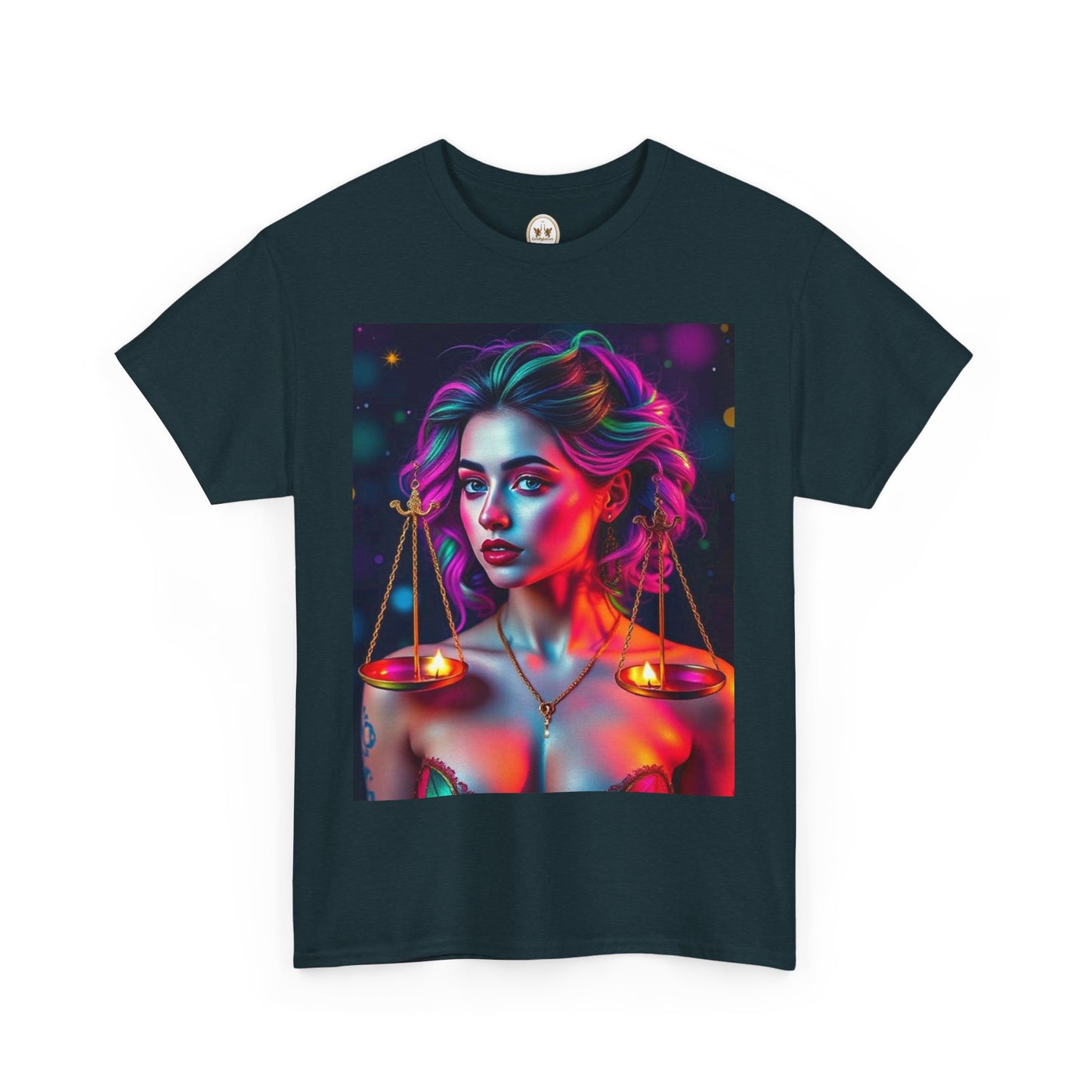 Unisex Heavy Cotton T-Shirt, Libra, Zodiac v3, Sexy Art