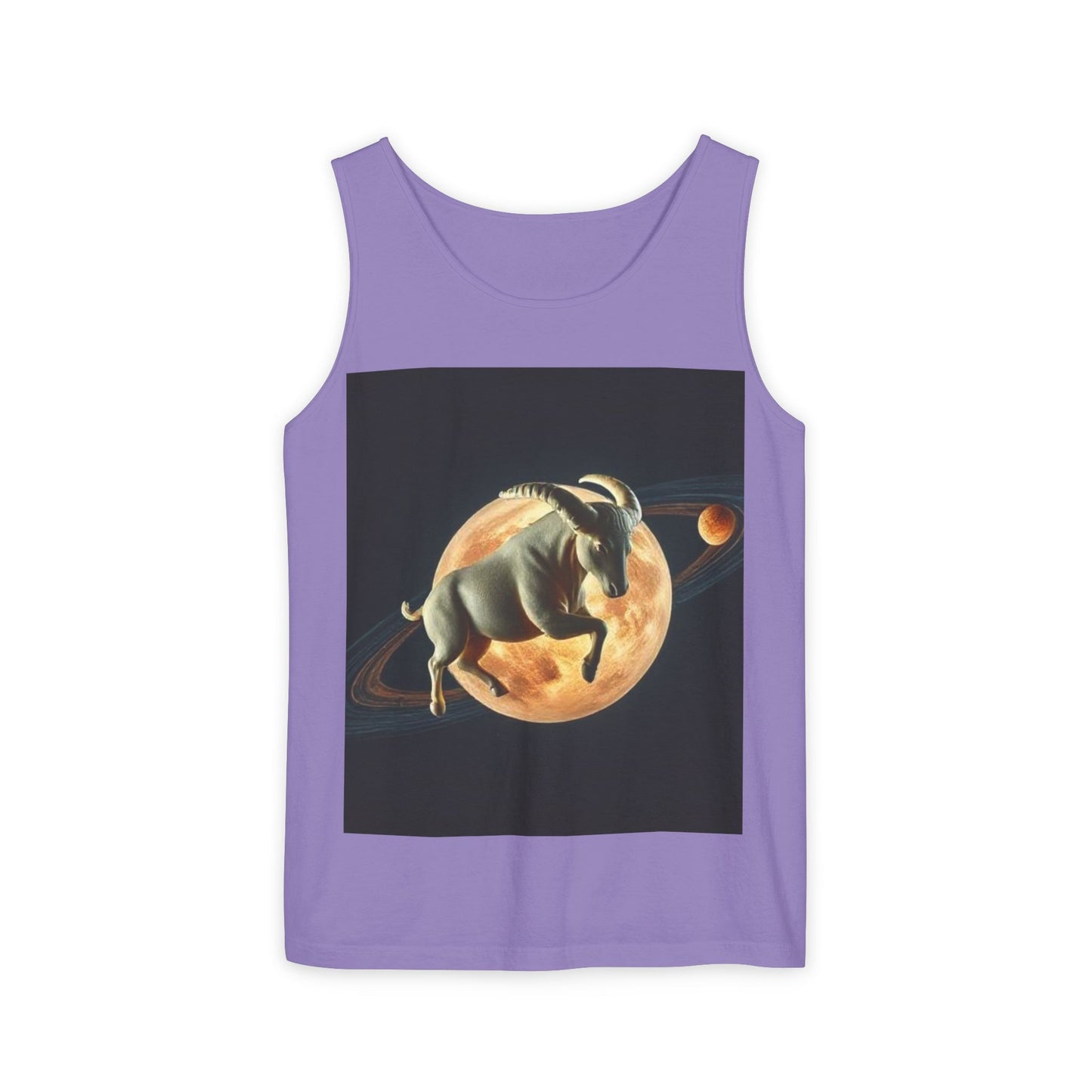 Unisex Garment-Dyed, Tank Top, Taurus Design, Planet Animal, 100% US cotton