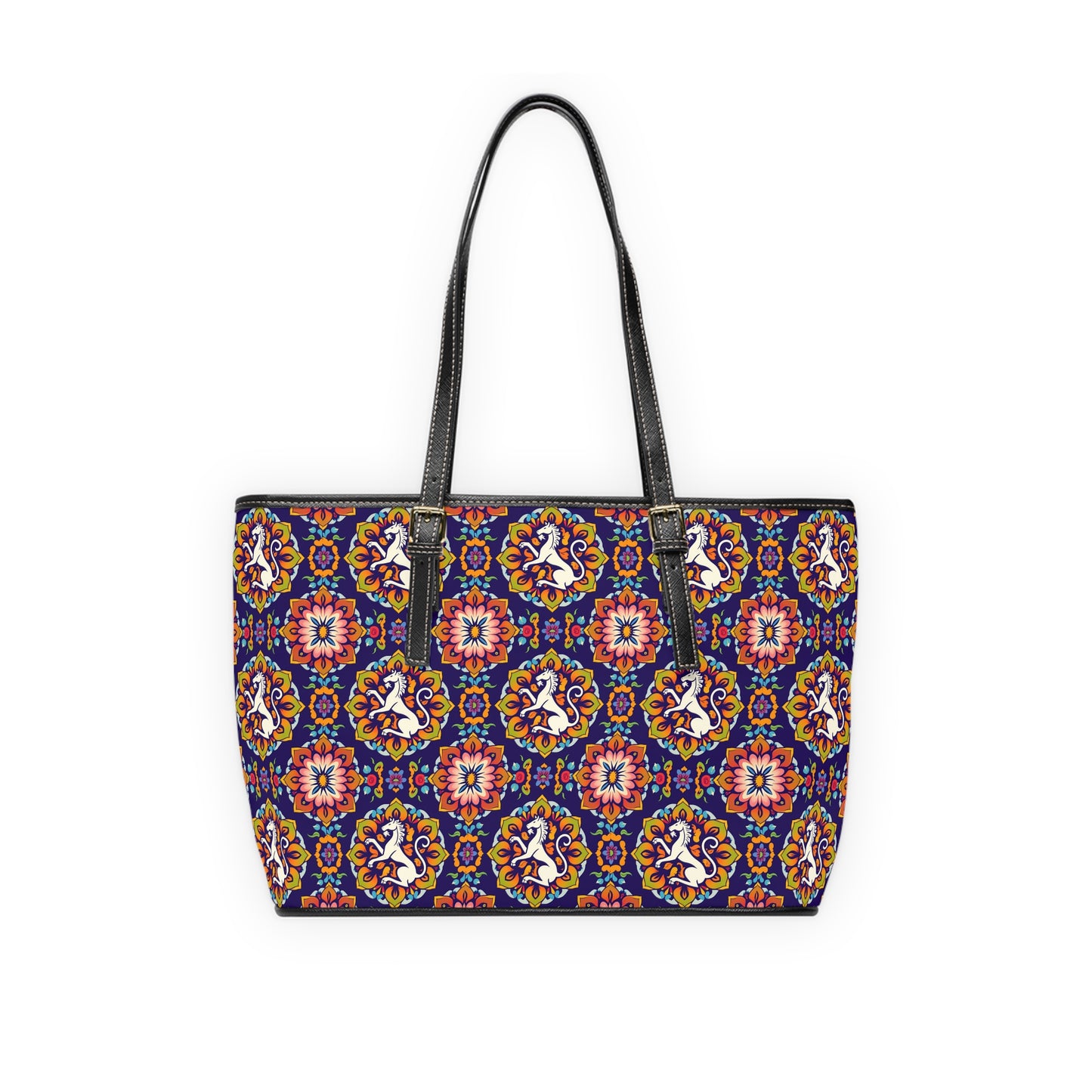 Leather Shoulder Bag, Virgo, Zodiac v2, Flower Pattern