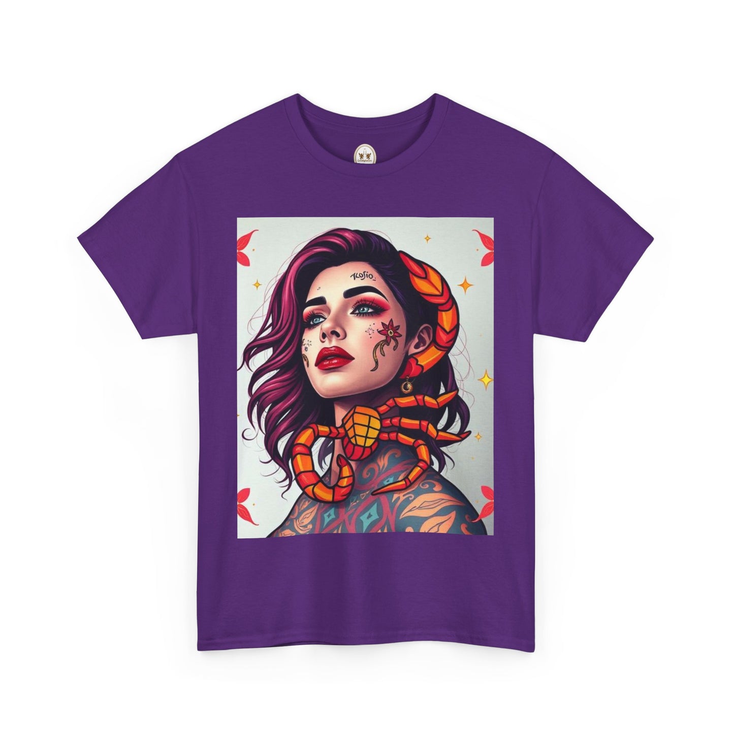 Unisex Heavy Cotton T-Shirt, Scorpio, Zodiac v3, Sexy Art