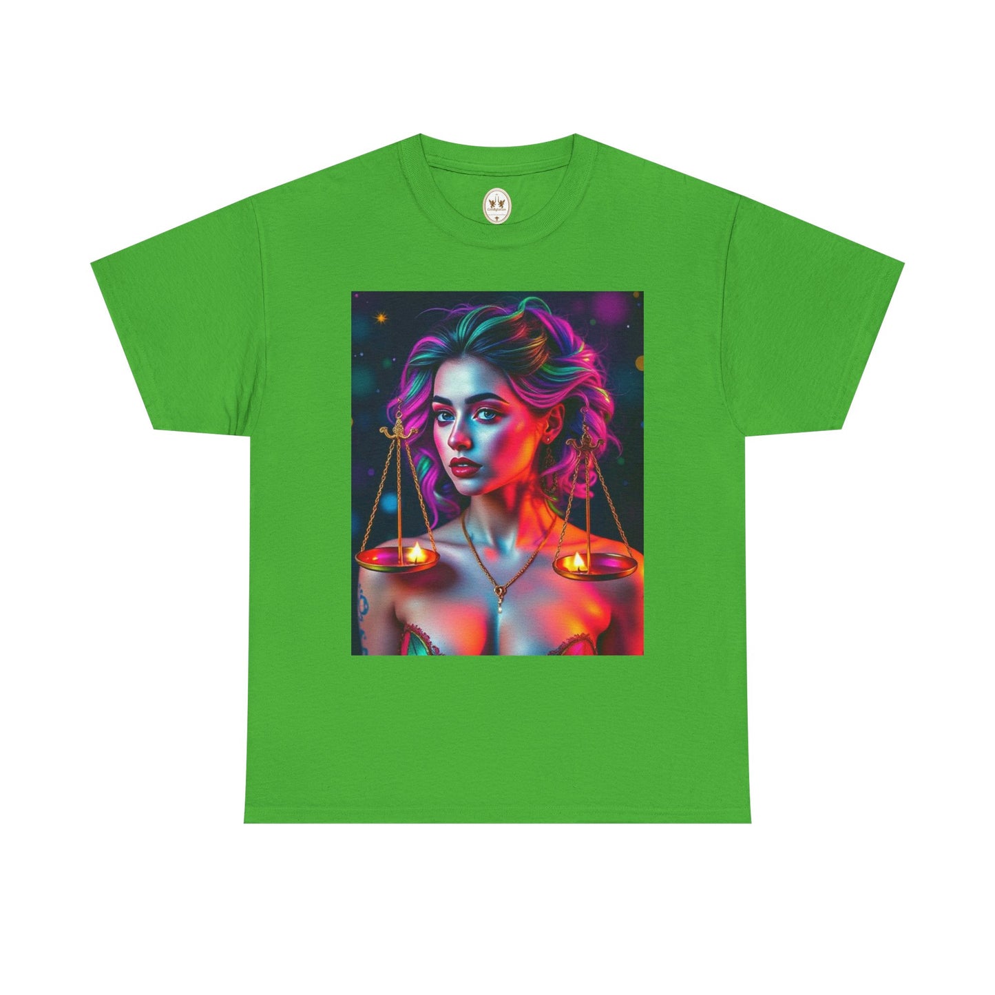 Unisex Heavy Cotton T-Shirt, Libra, Zodiac v3, Sexy Art