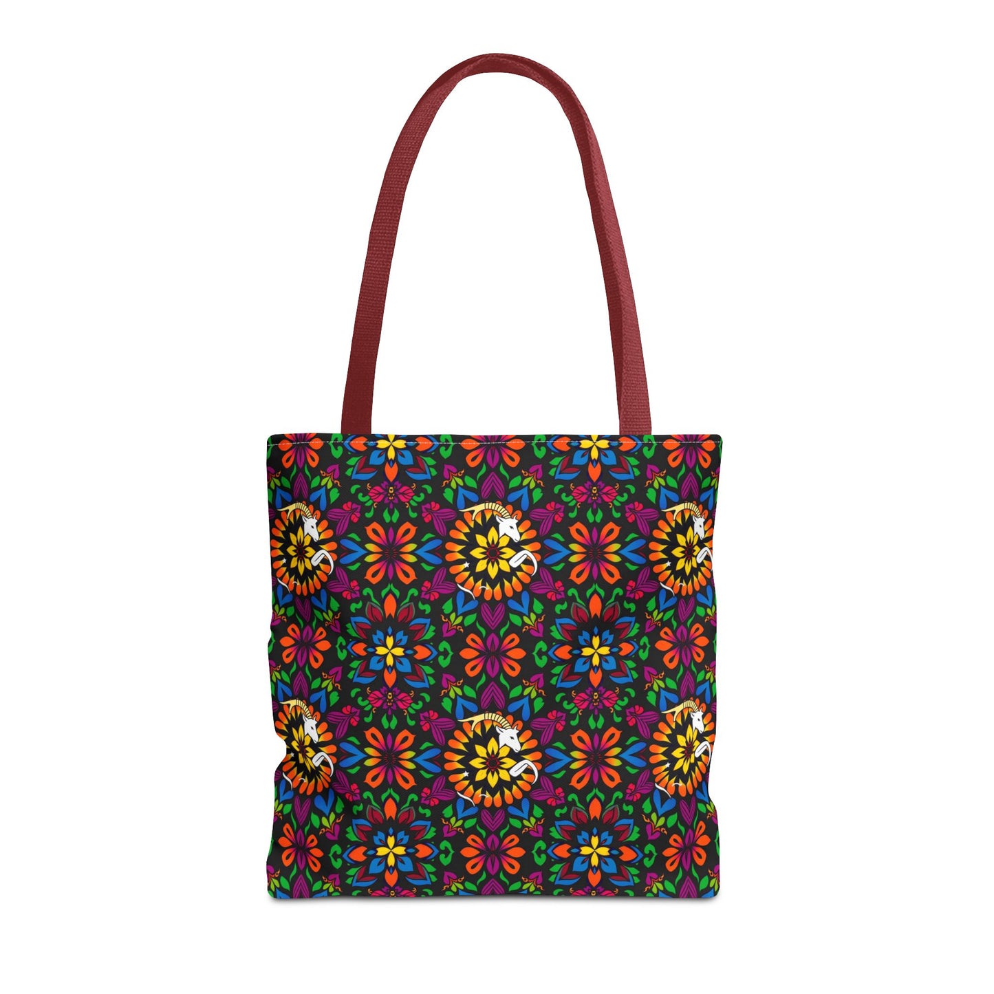 Tote Bag, (AOP), Capricorn, Zodiac v3, Flower Pattern