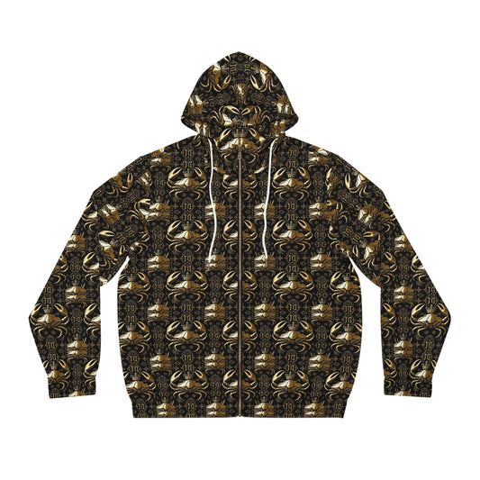 Full-Zip Hoodie (AOP), Cancer, Zodiac v2, Pattern