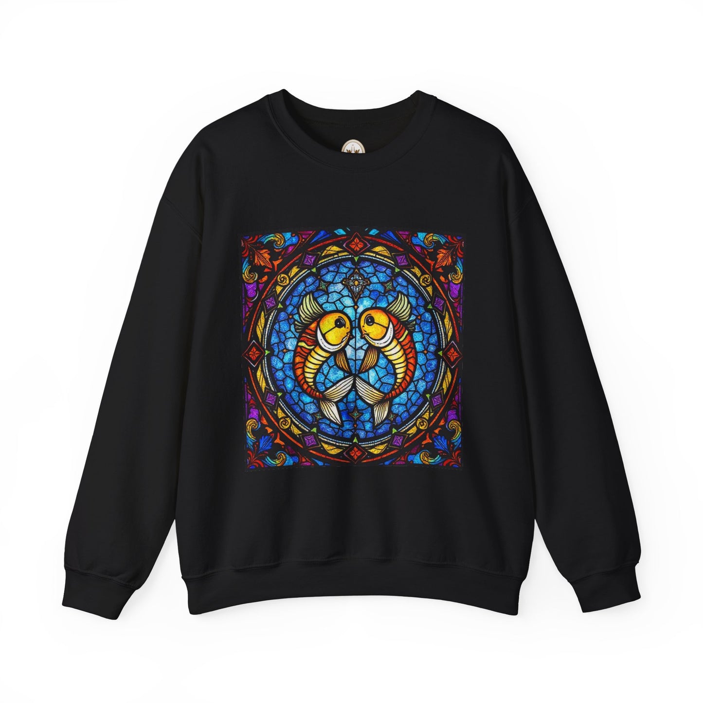Unisex Heavy Blend™ Crewneck Sweatshirt, Glass 1, Pisces Zodiac Design