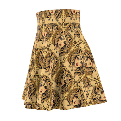 Women's Skater Skirt, (AOP), Leo, Zodiac v2, Sexy Pattern