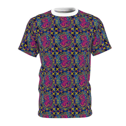 Unisex Cut & Sew T-Shirt, AOP, Capricorn, Zodiac, Pattern