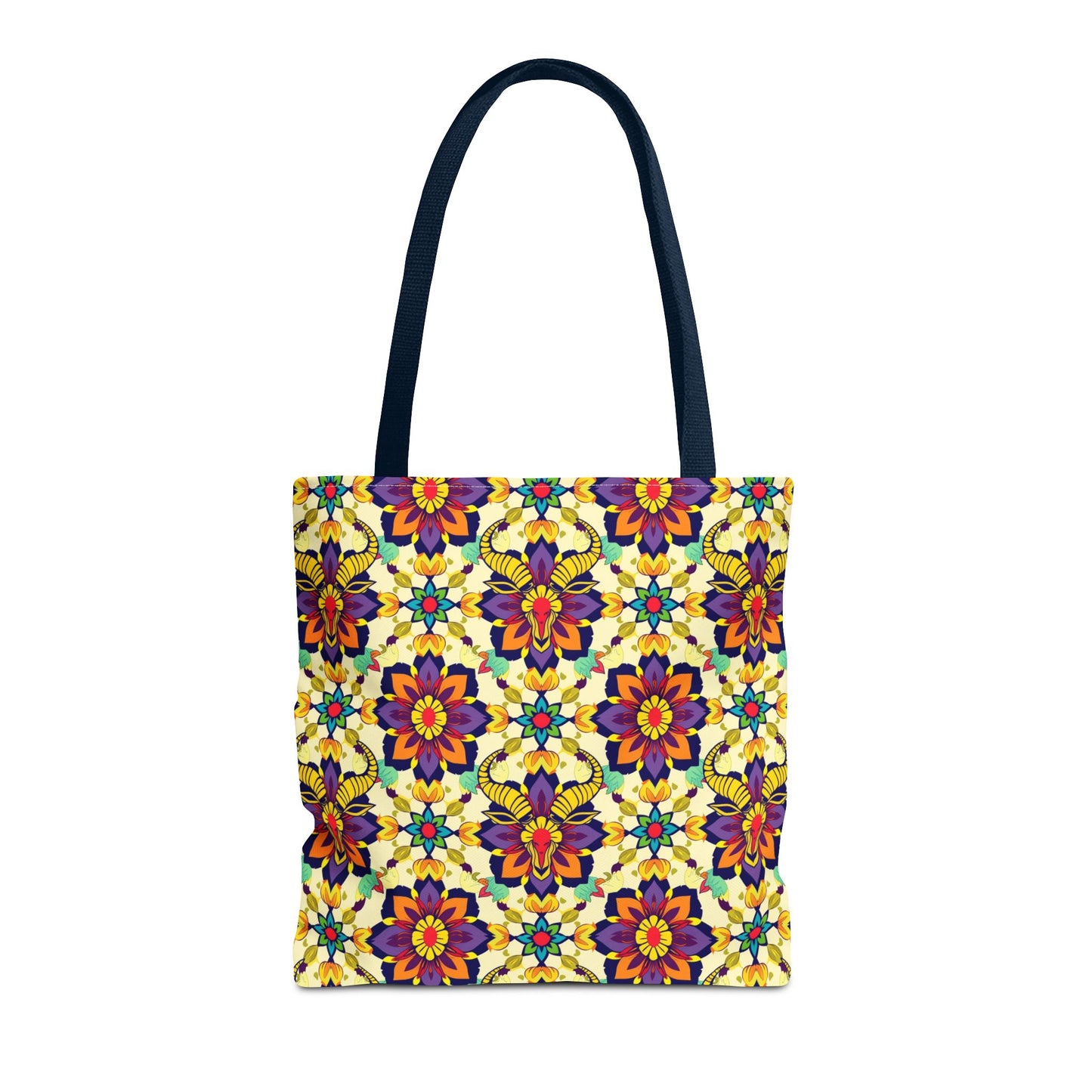 Tote Bag, (AOP), Taurus, Zodiac v5, Flower Pattern