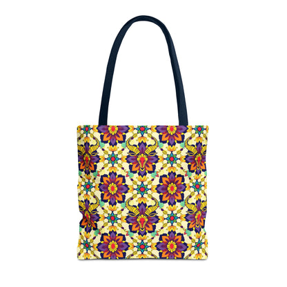 Tote Bag, (AOP), Taurus, Zodiac v5, Flower Pattern